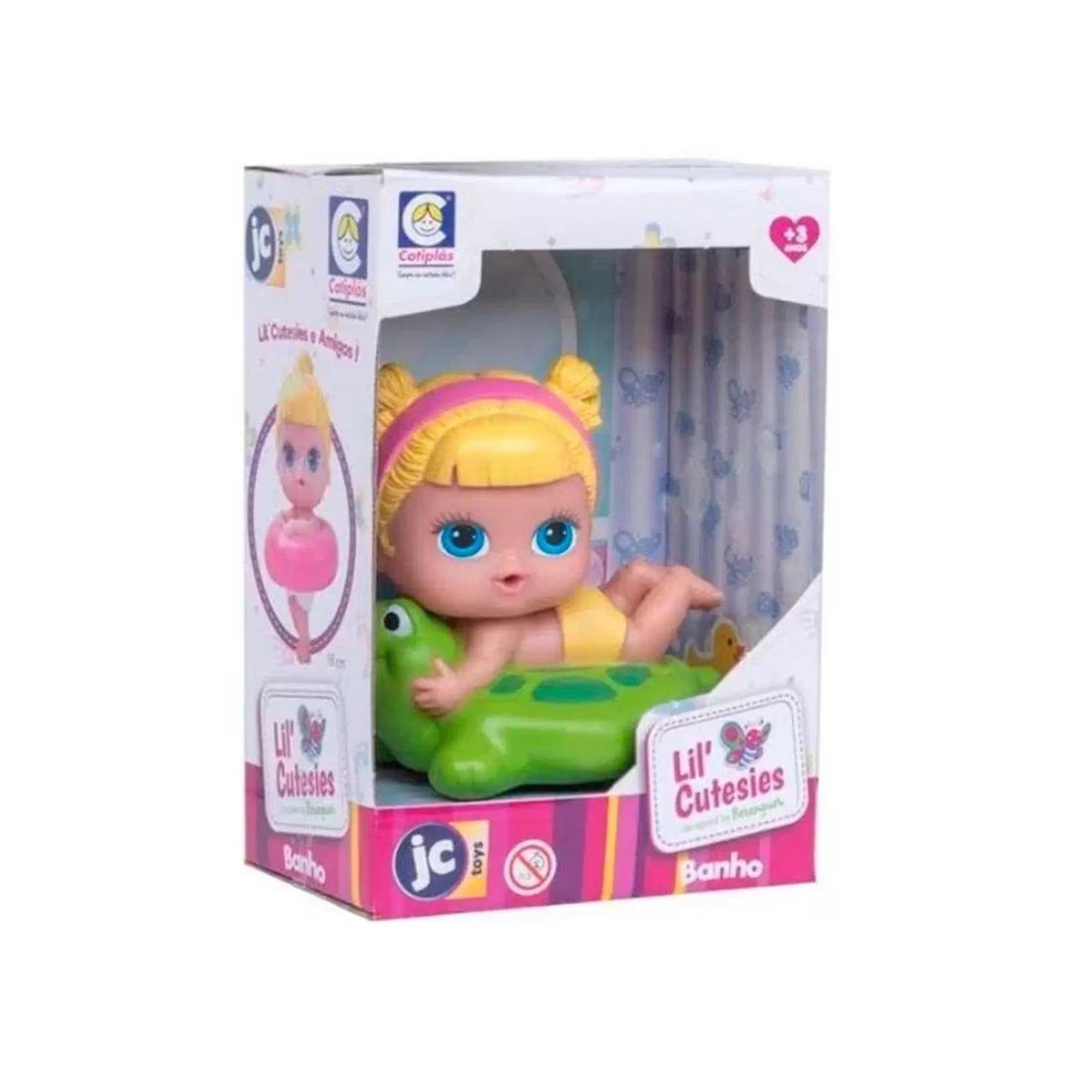 Brinquedo Boneca Lil Cutes Banho com Boia em Plástico Vinil 14cm Sortida e Unitária Cotiplas - 2325