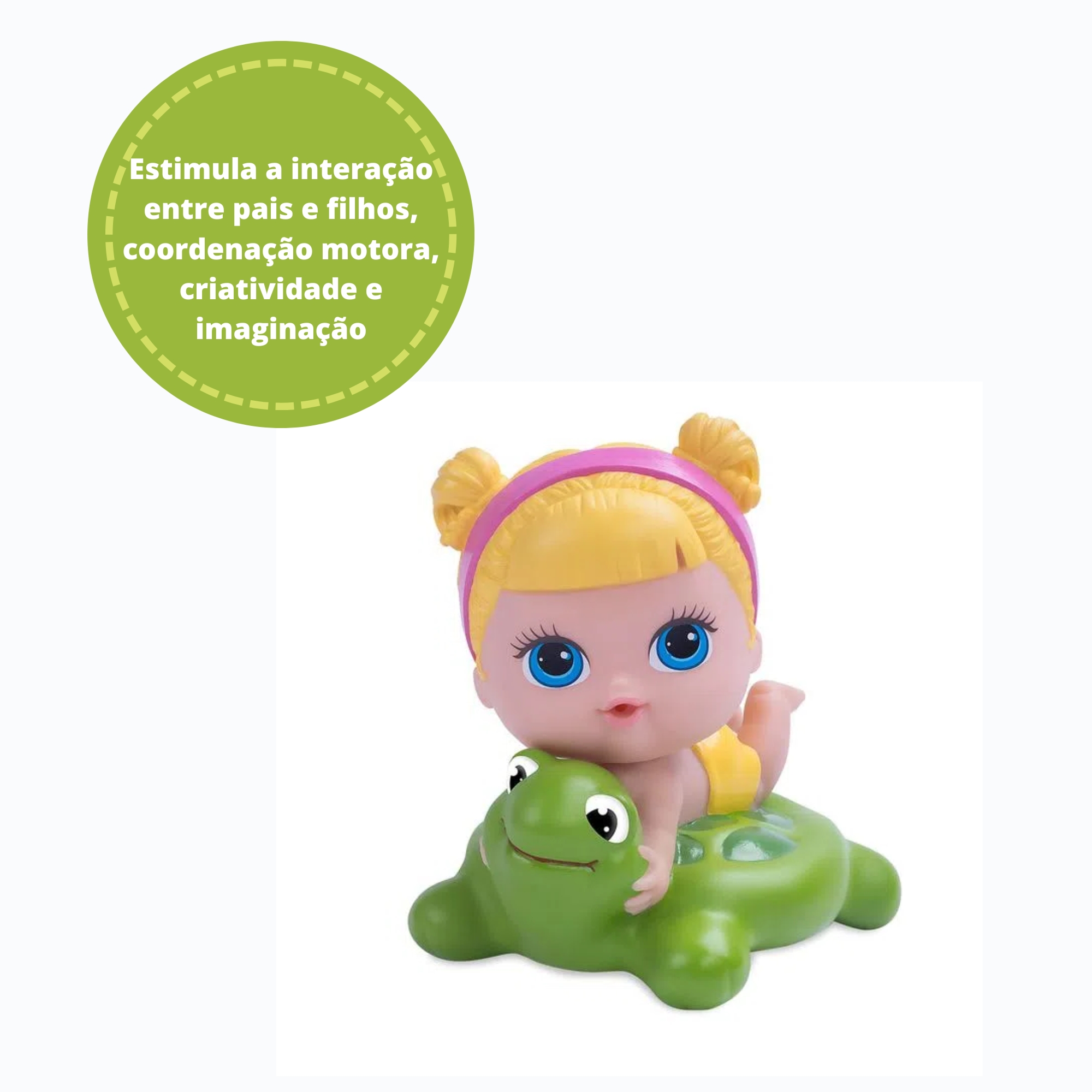 Brinquedo Boneca Lil Cutes Banho com Boia em Plástico Vinil 14cm Sortida e Unitária Cotiplas - 2325