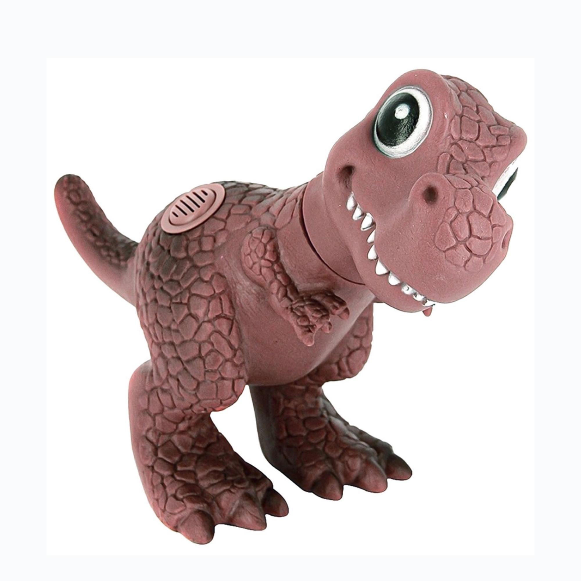 Brinquedo Boneco Dino World Babys T Rex c/ 3 Mini Dinossaurinhos Emite Som 16cm Cotiplas 2338