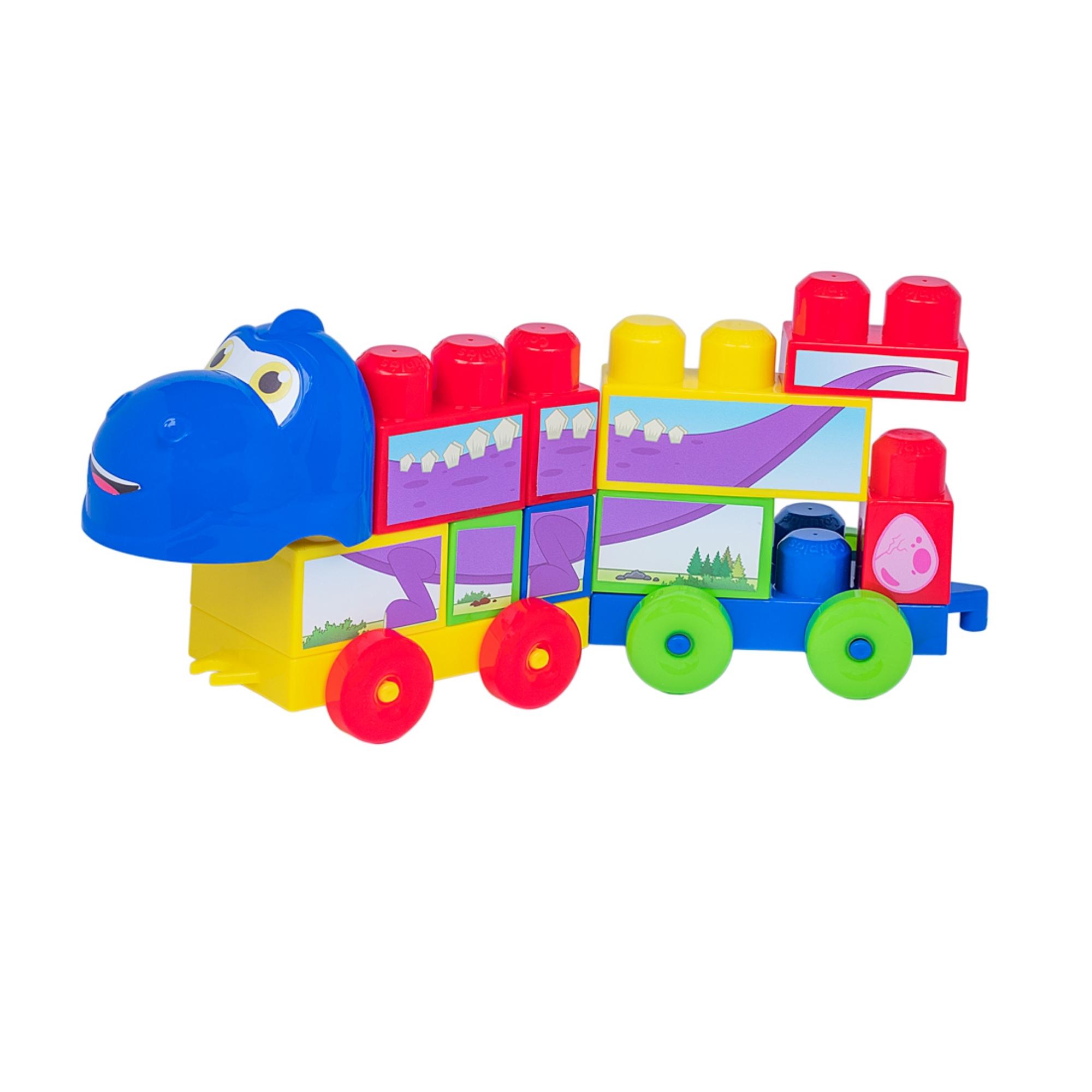 Coti Block Dinossauro Brinquedo Montar pré-histórico 21cm 20 Peças + Adesivos Cotiplas 2350