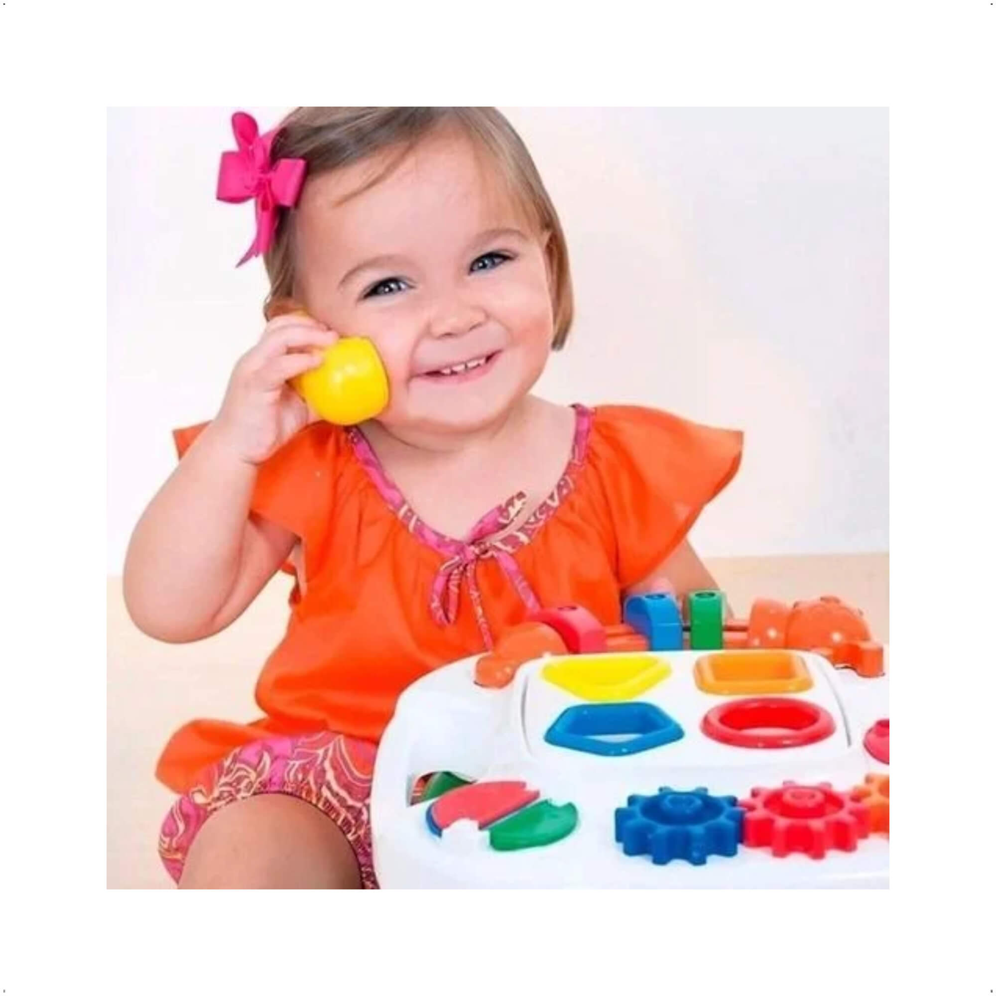 Brinquedo Mesinha Didática Infantil 21cm de Altura com Blocos Interativos Cotiplas - 2390
