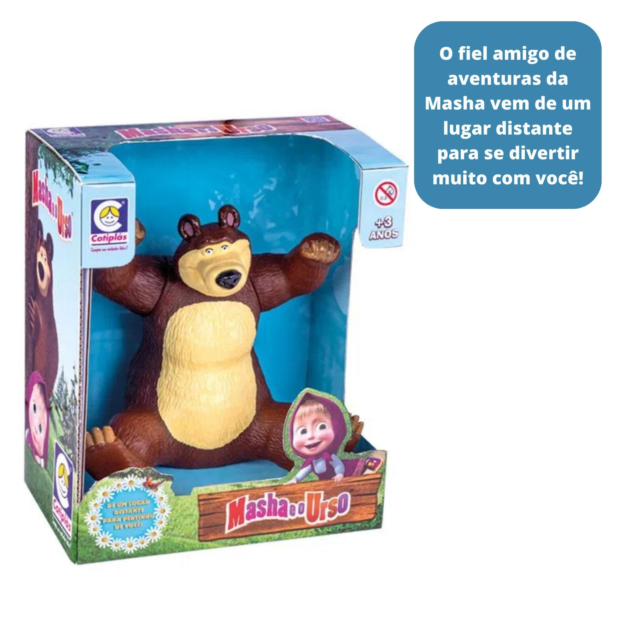 Brinquedo Boneco Urso da Masha em Plástico Vinil 18 cm Serve como Suporte Celular Cotiplas - 2466