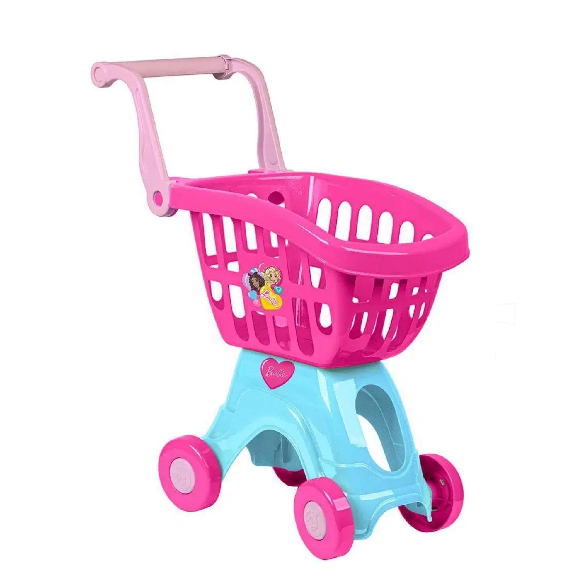 Brinquedo Carrinho de Compras Barbie Chef 50cm Brincando de ir ao Mercado e Feira Cotiplas 2493