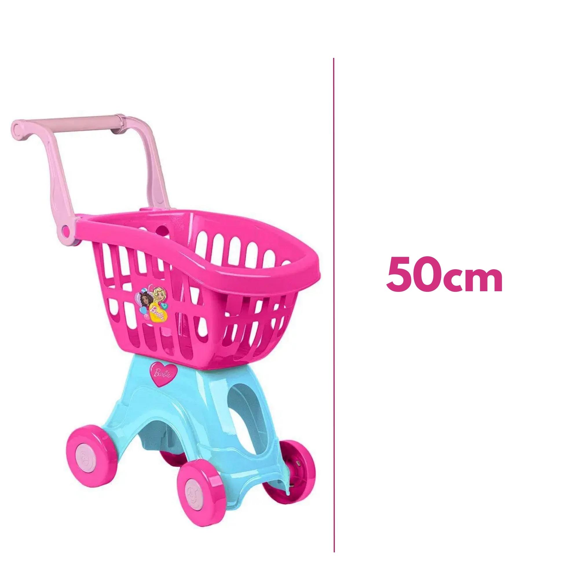 Brinquedo Carrinho de Compras Barbie Chef 50cm Brincando de ir ao Mercado e Feira Cotiplas 2493