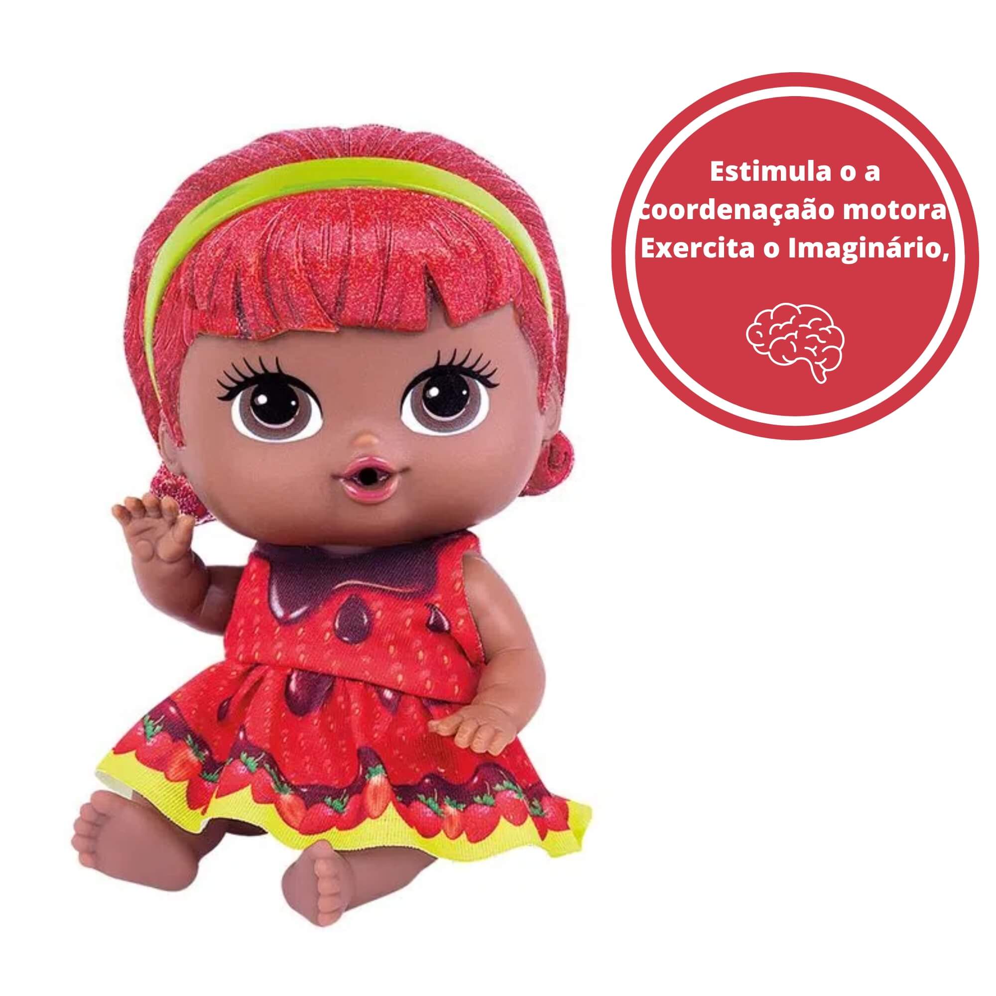 Brinquedo Boneca Coleção Frutinhas Morango/Chocolate c/ Cheirinho de Frutas 19cm Cotiplas-2513