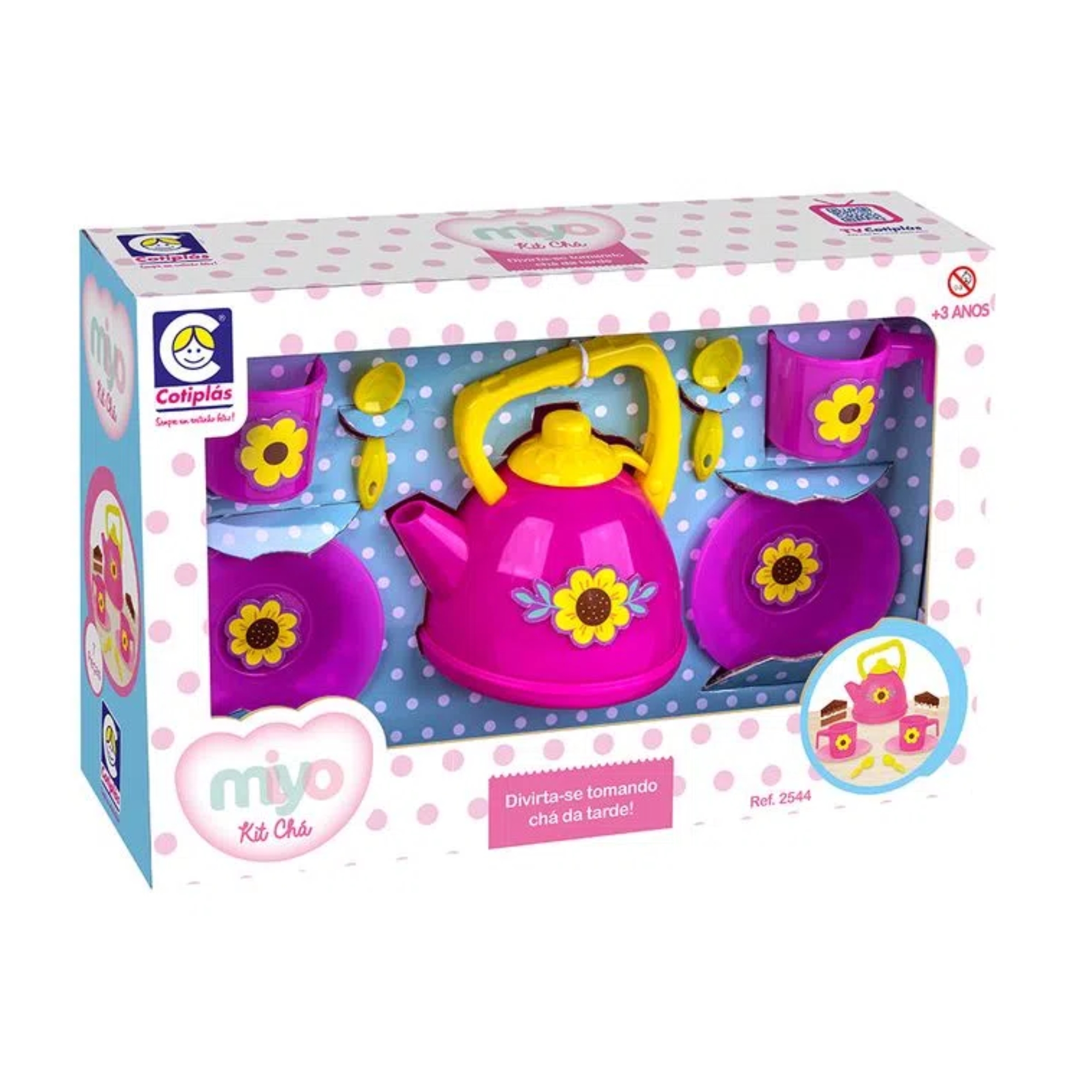 Brinquedo Kit Hora do Chá Composto por Pires,Colher,Bule e Xicaras em Plástico Cotiplas - 2544