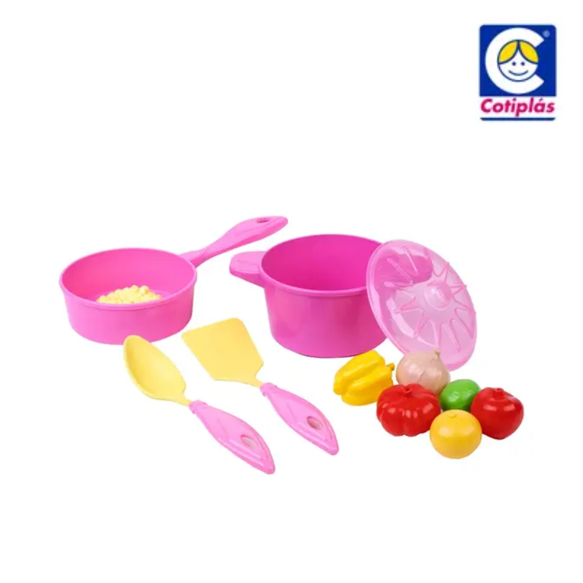 Brinquedo Miko Kit Cozinha Infantil com Utensílios de Plástico 12 Peças +3 Anos Cotiplas - 2545