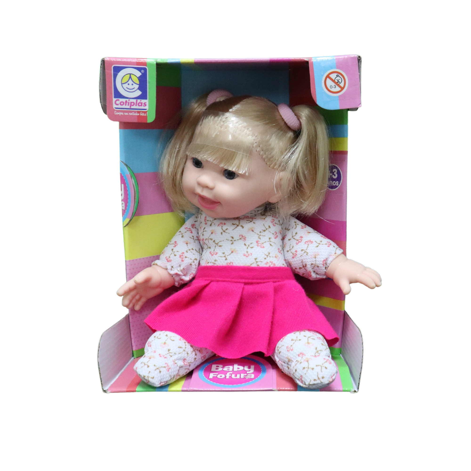 Brinquedo Boneca Baby Fofura Sortida Cabelo Loiro Plástico Vinil 25cm +3 Anos Cotiplas - 2586
