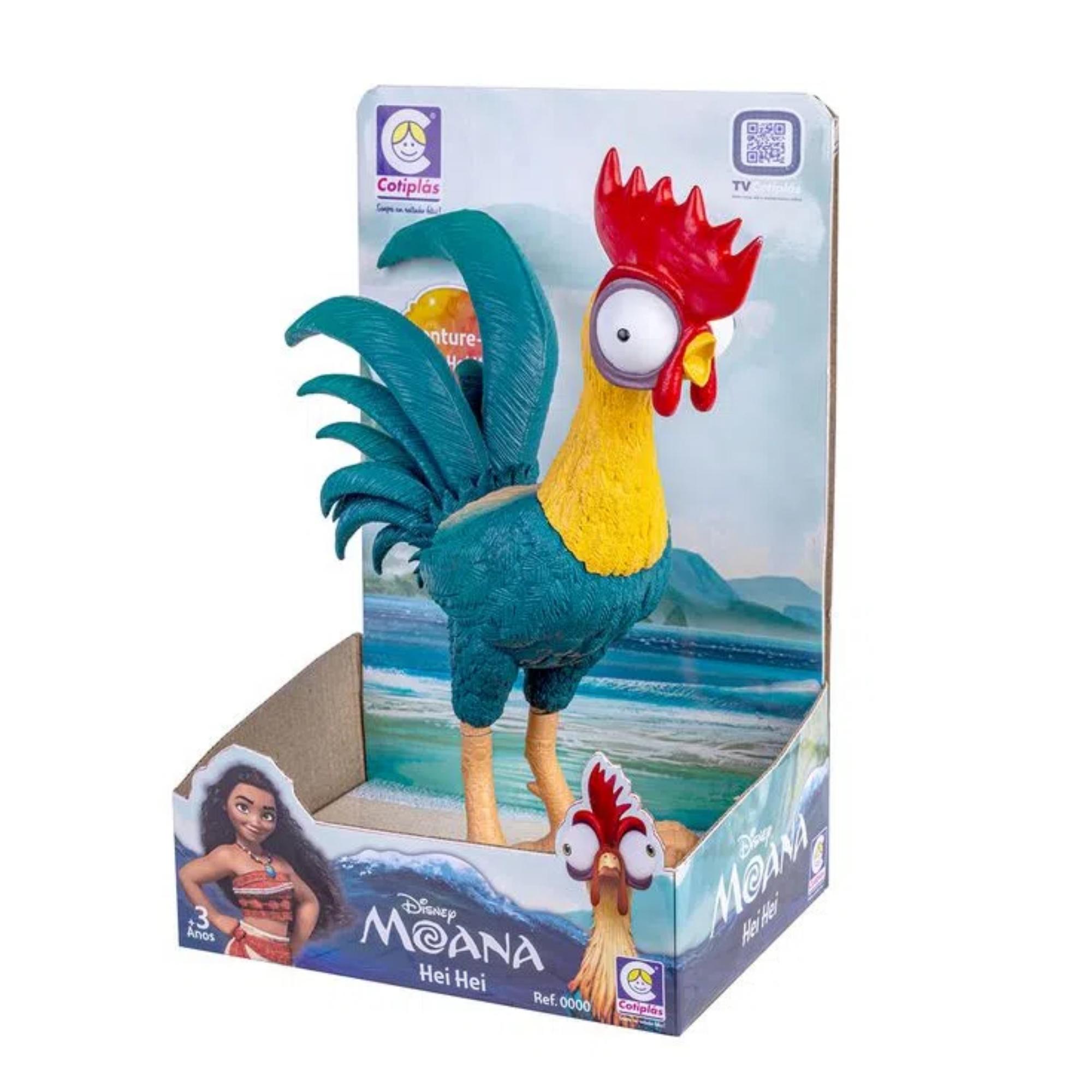 Brinquedo Boneco Galo Hei Hei da Princesa Moana 30cm em Plástico Vinil Cotiplas - 2597