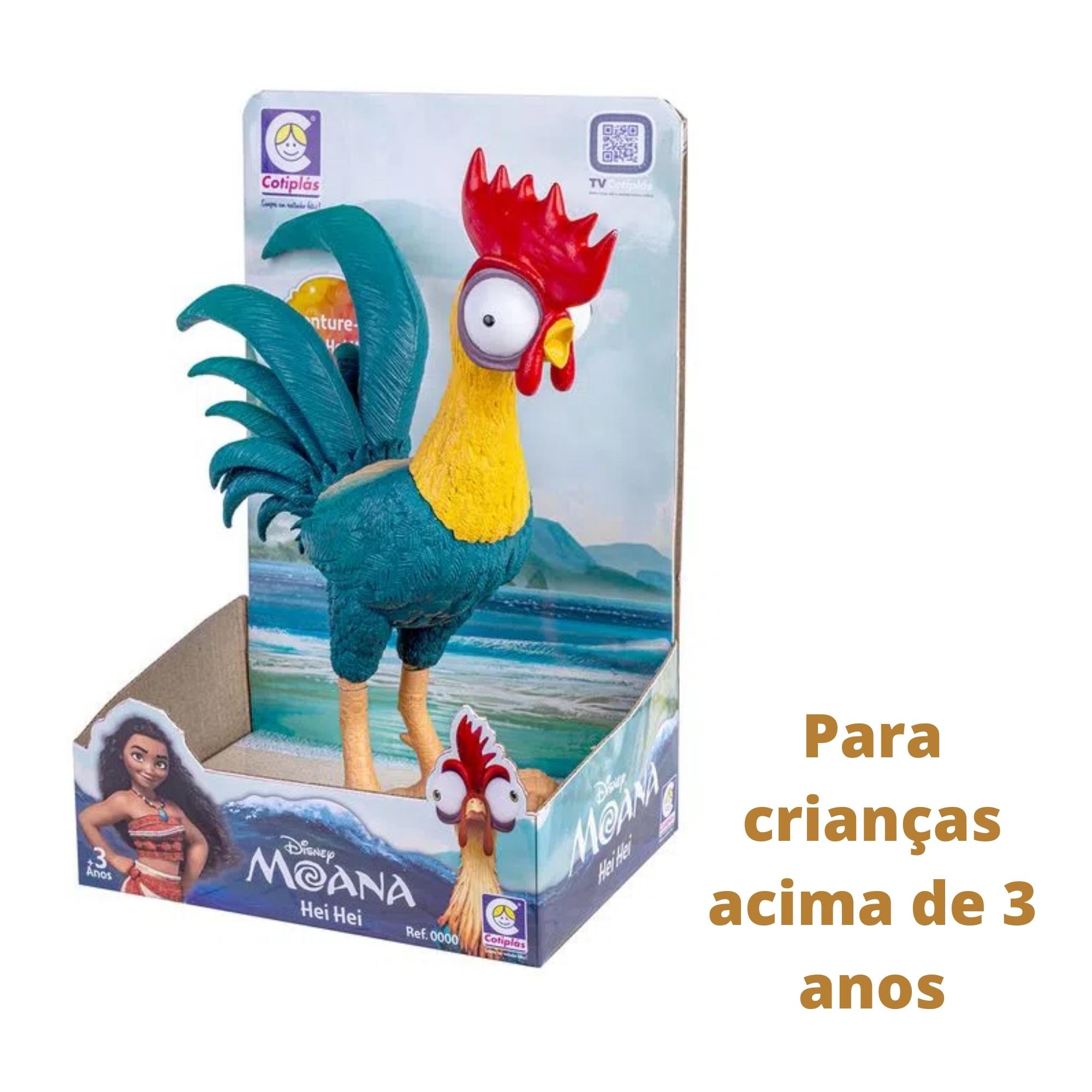 Brinquedo Boneco Galo Hei Hei da Princesa Moana 30cm em Plástico Vinil Cotiplas - 2597