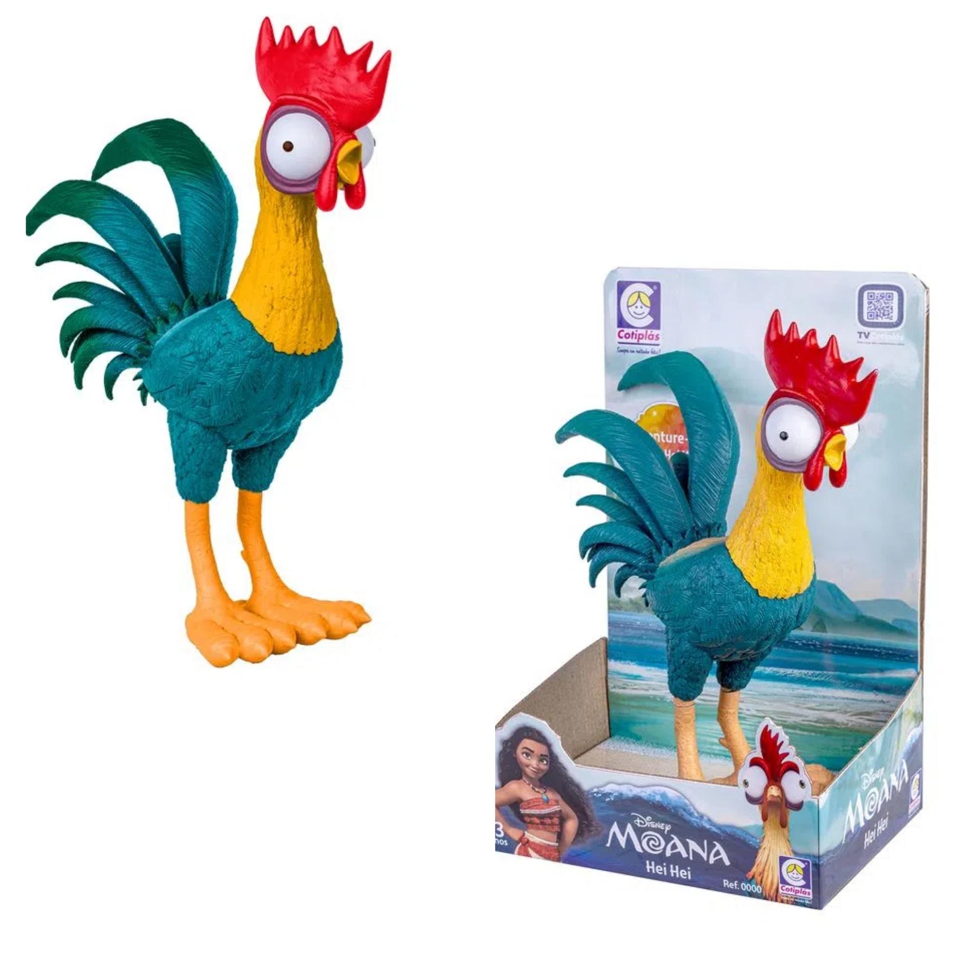 Brinquedo Boneco Galo Hei Hei da Princesa Moana 30cm em Plástico Vinil Cotiplas - 2597
