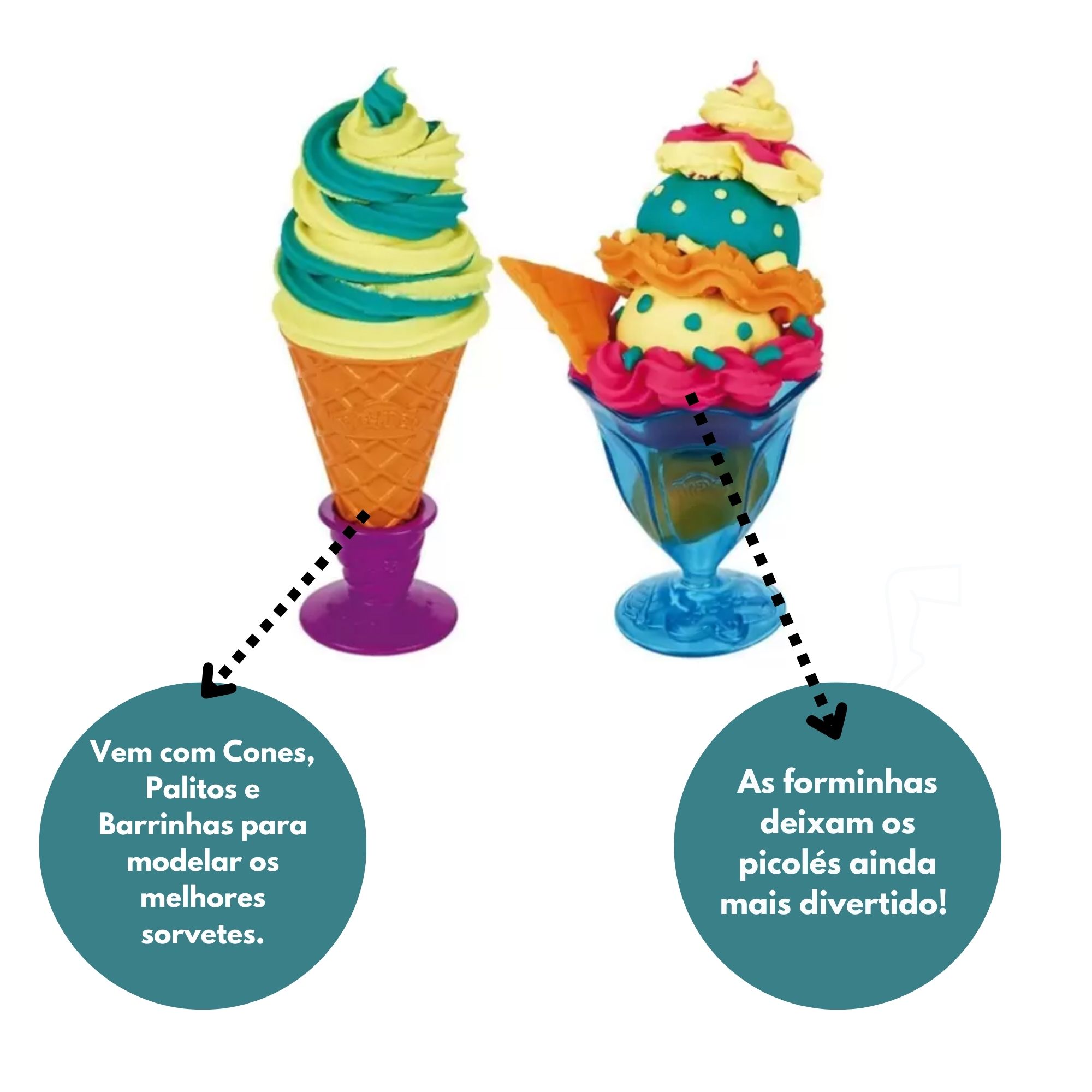 Brinquedo Sorveteria de Massinha Coti Massa Tutti Frutti + Acessórios e Moldes Cotiplas - 2632