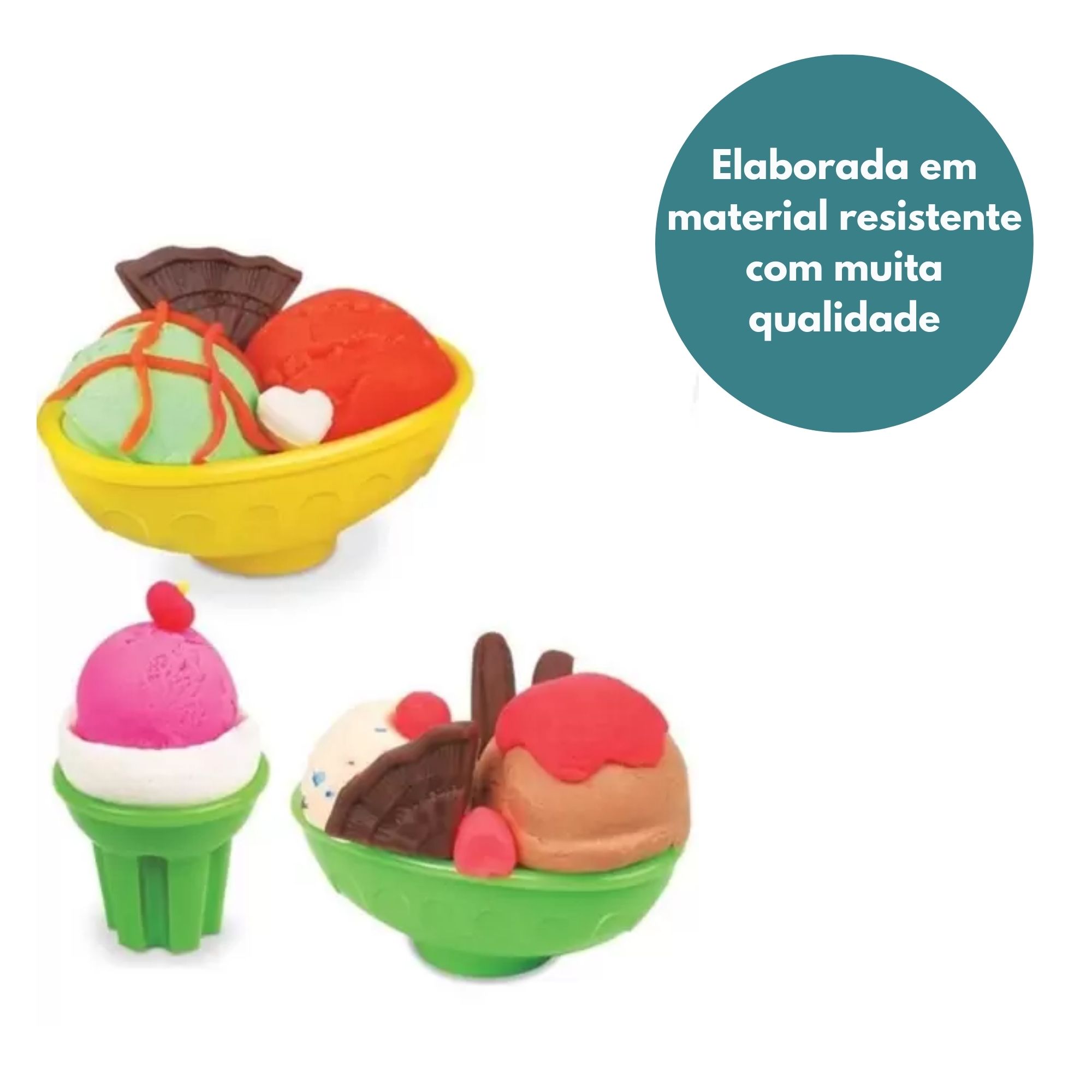 Brinquedo Sorveteria de Massinha Coti Massa Tutti Frutti + Acessórios e Moldes Cotiplas - 2632