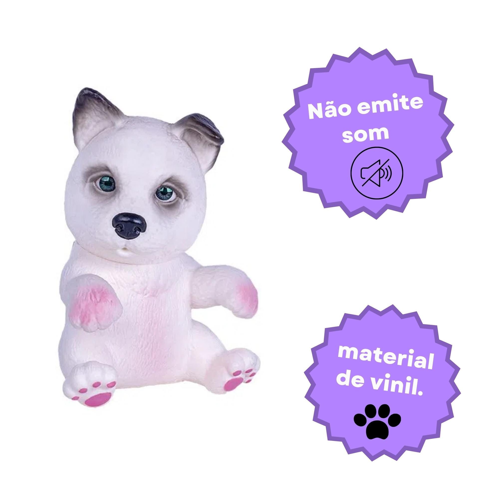 Brinquedo Cachorrinho Filhote Pet Love Husky 11cm Plástico Vinil 3+ anos Cotiplas - 2668