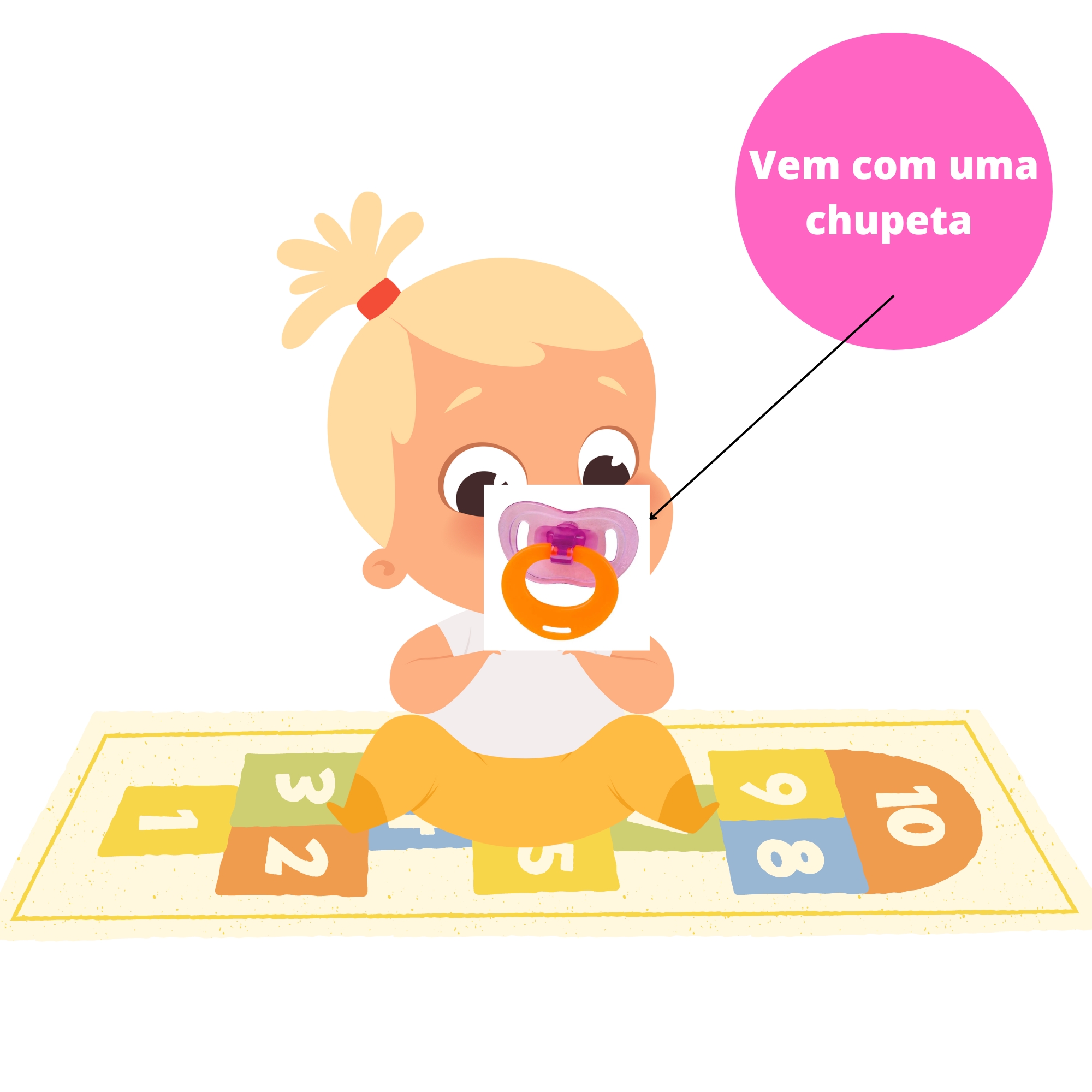 Brinquedo Soffy Babby Kit Alimentação com Mamadeira / Chupeta e Suquinho Cotiplas - 2673