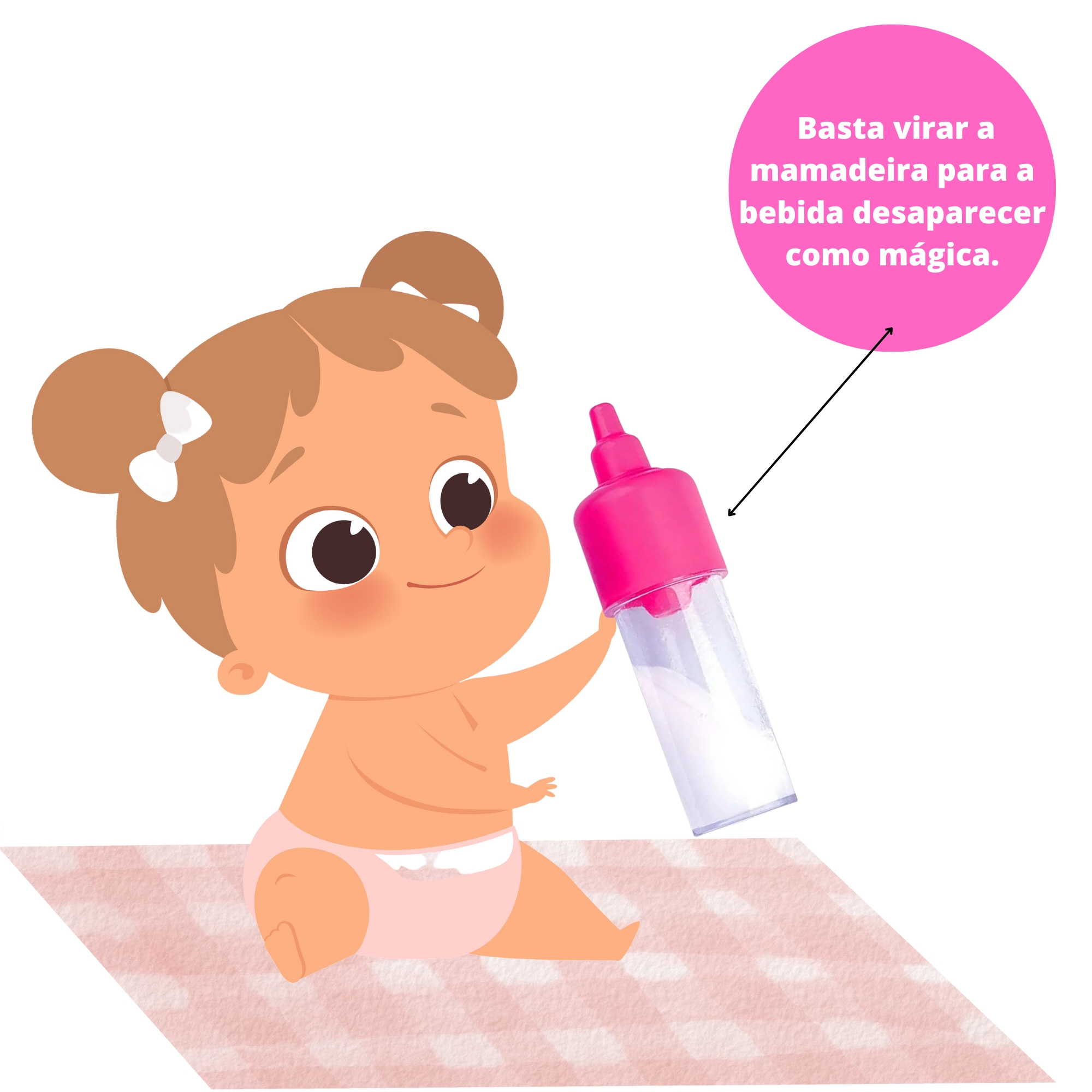 Brinquedo Soffy Babby Kit Alimentação com Mamadeira / Chupeta e Suquinho Cotiplas - 2673
