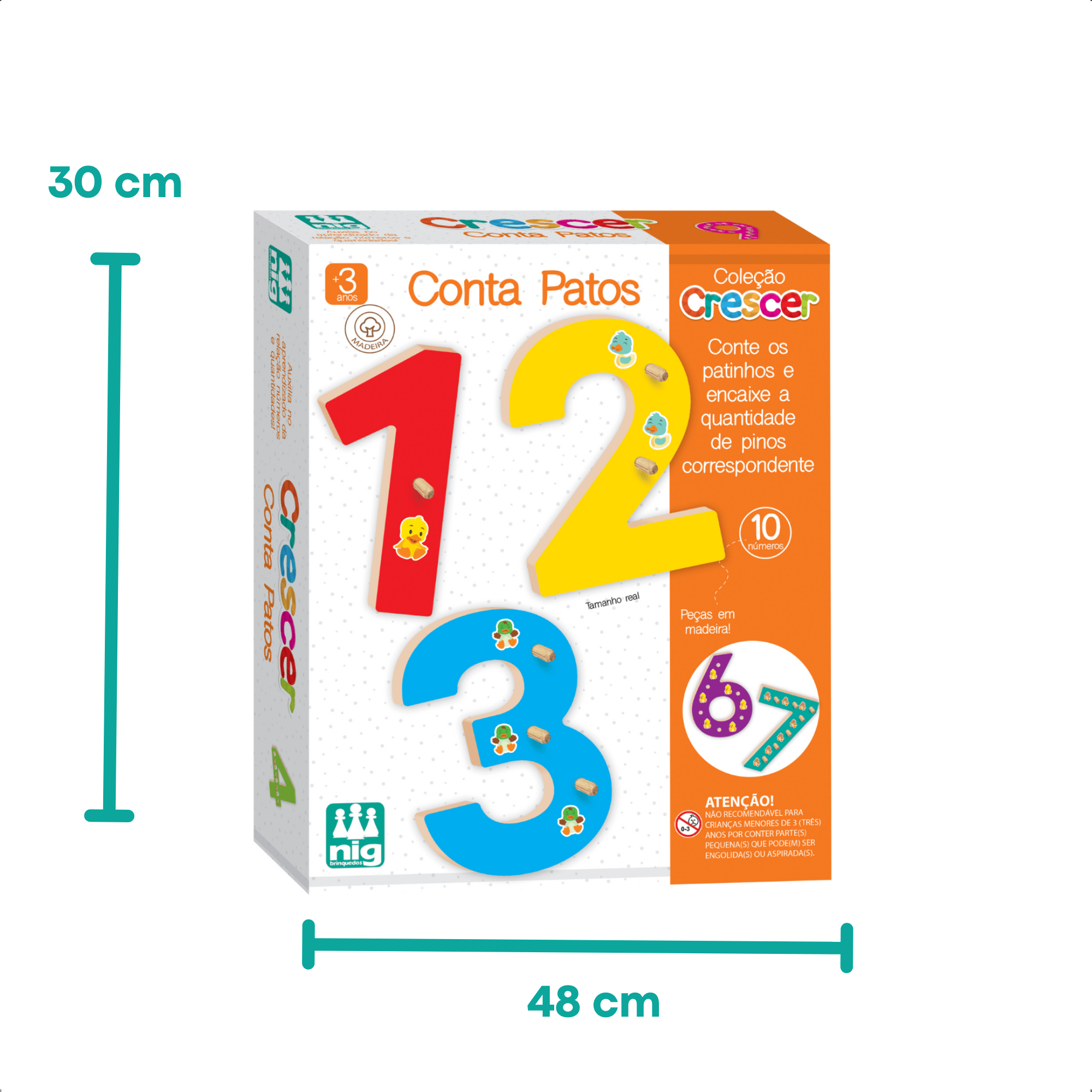 Jogo Infantil Conta Patos Encaixe Números Brinquedo Coordenação Motora Lógica - Nig 0458