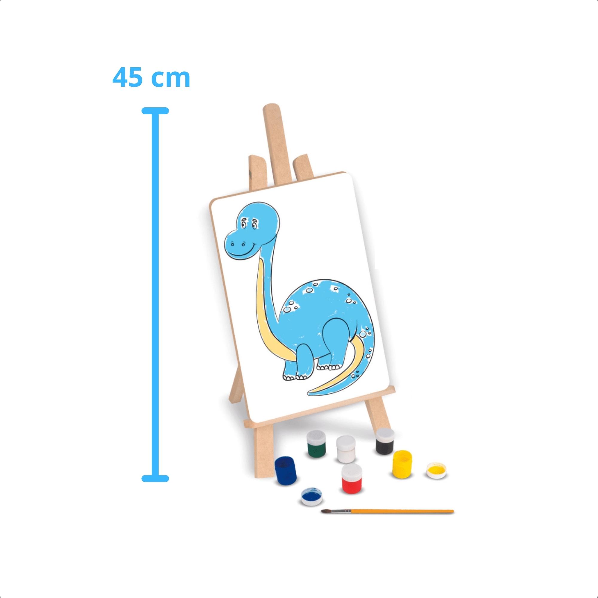 Kit Pintura Dinos CavaletesTintasTelas Infantil Estimula Coordenação Motora Criatividade Nig 0440