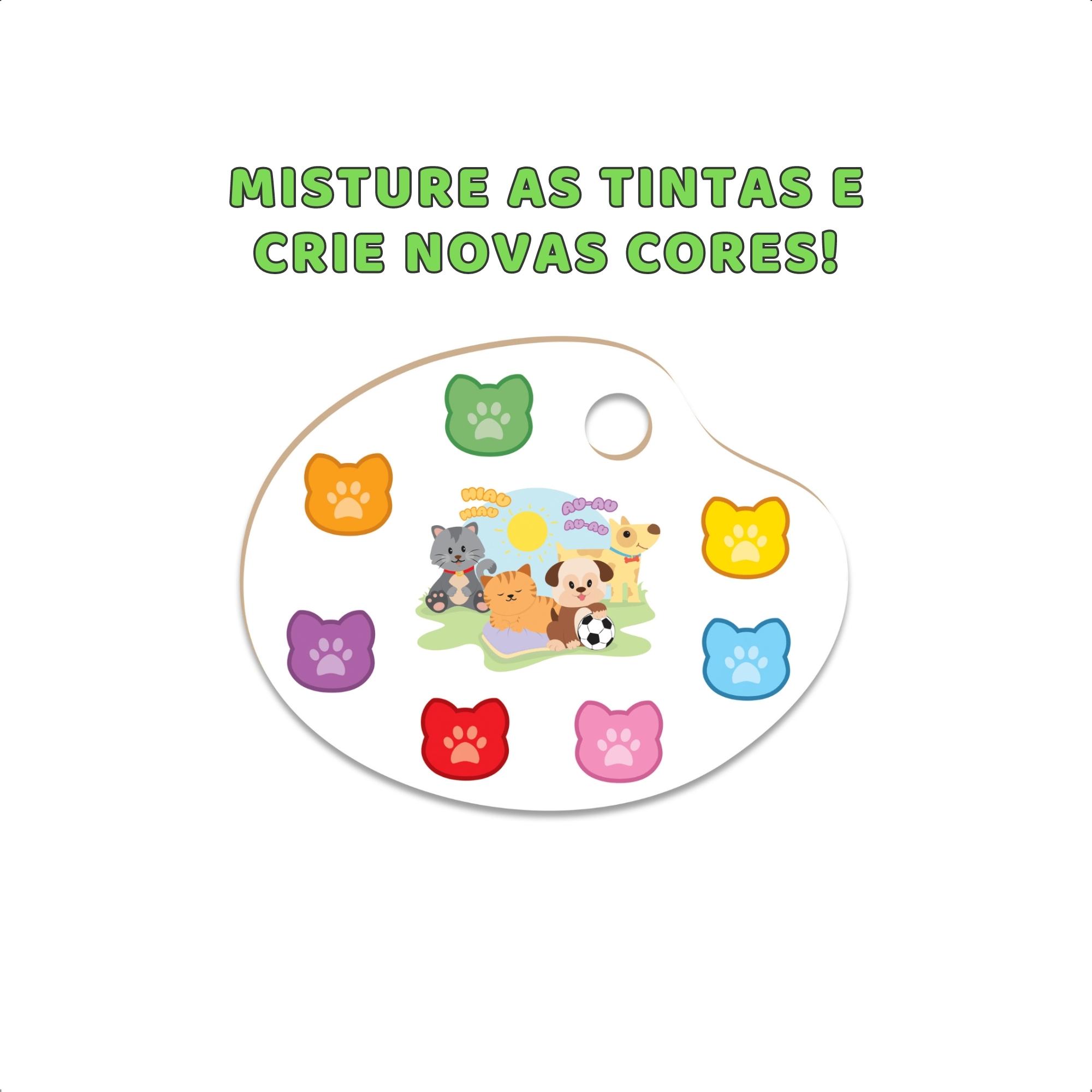 Brinquedo Educativo Pintura Pets Cavalete Tintas Telas Jogo Infantil Nig - 0441