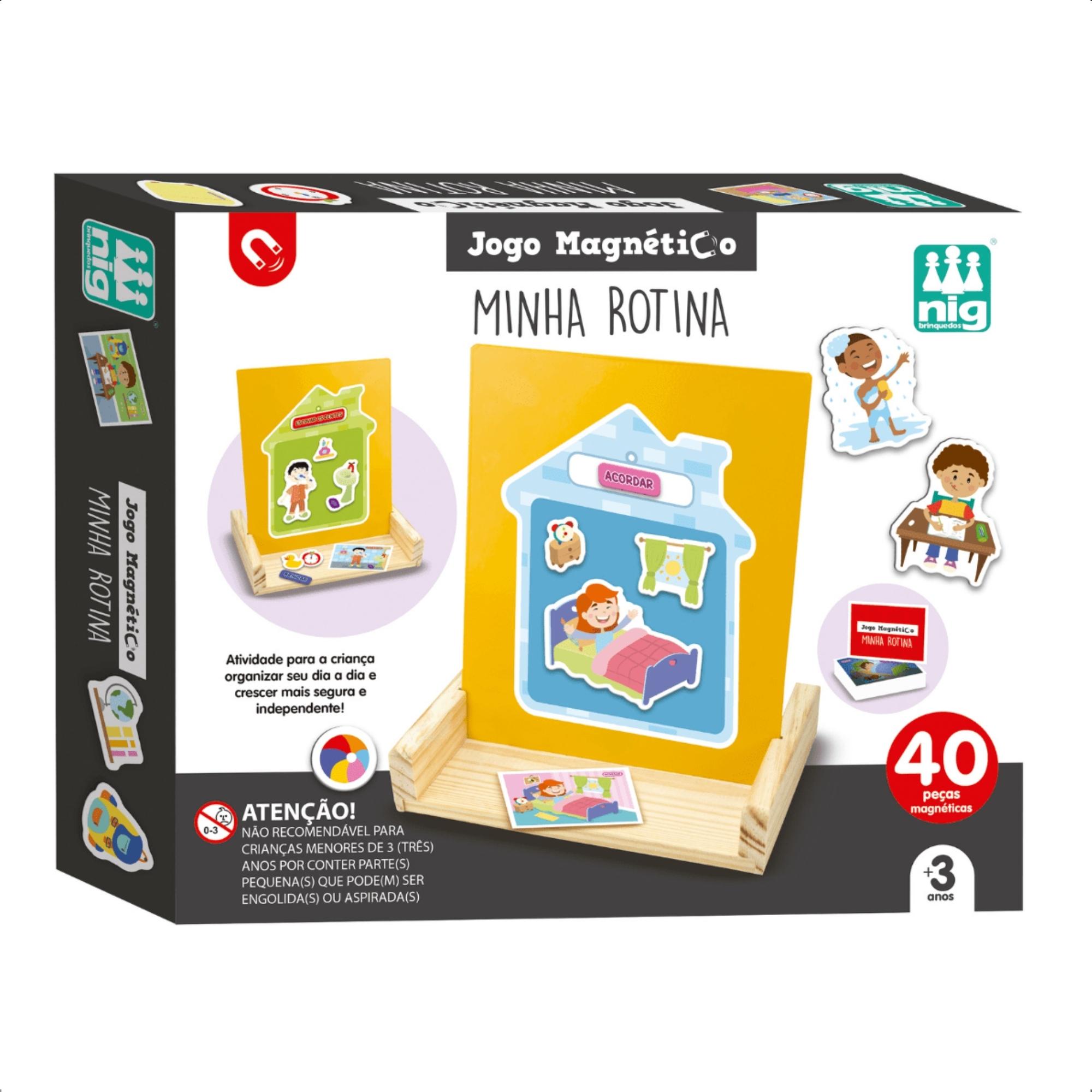 Jogo Infantil Educativo Minha Rotina Quadro Magnético Organização Autonomia Confiança Nig - 0466