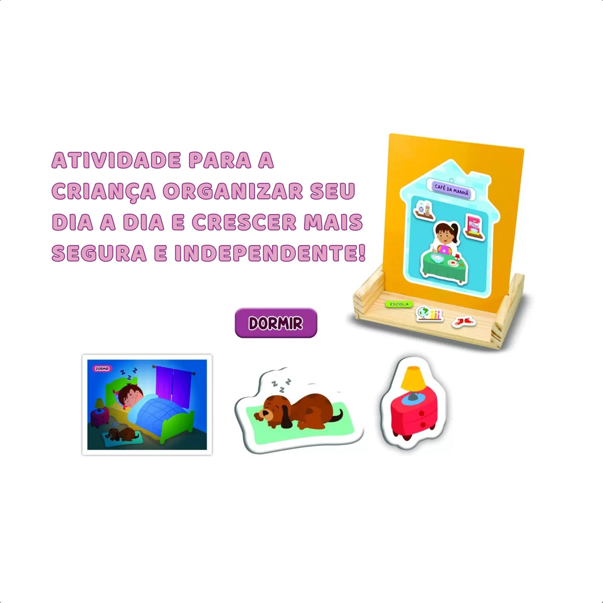 Jogo Infantil Educativo Minha Rotina Quadro Magnético Organização Autonomia Confiança Nig - 0466