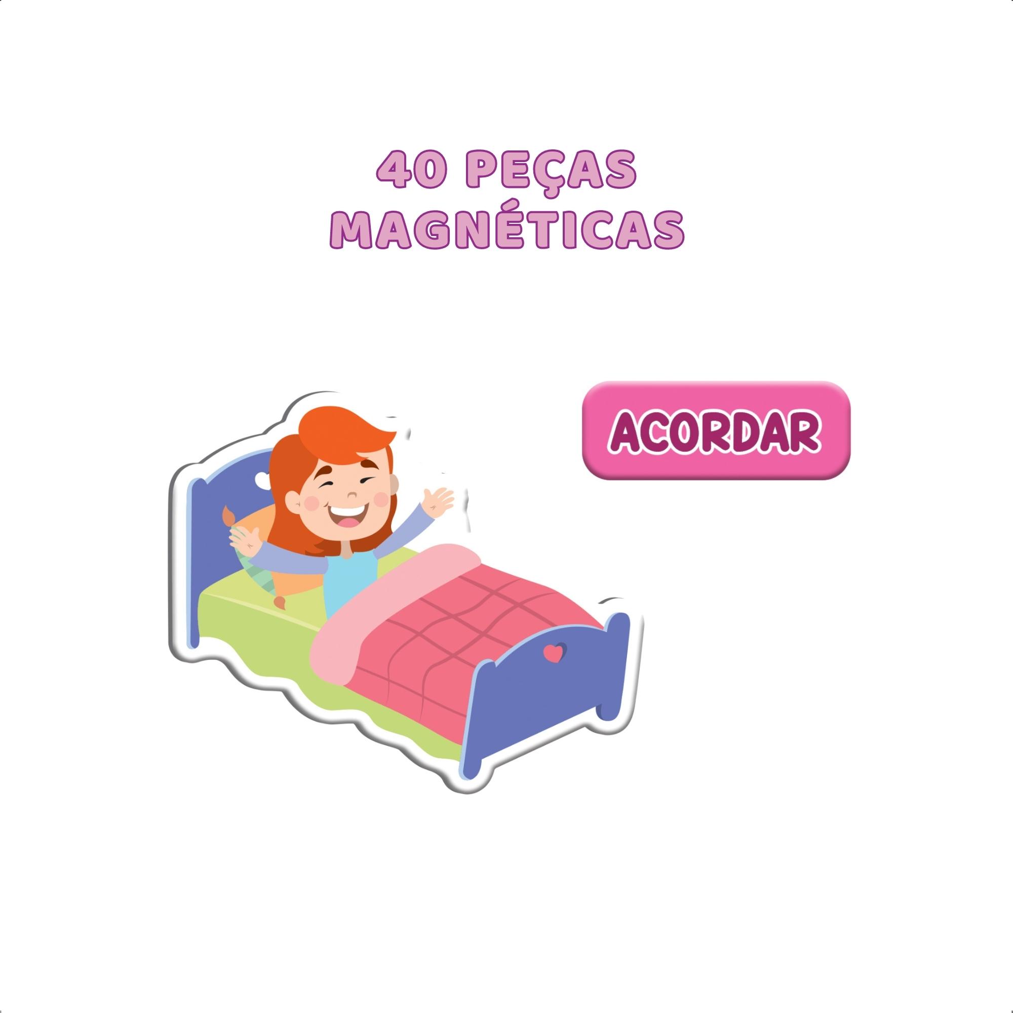 Jogo Infantil Educativo Minha Rotina Quadro Magnético Organização Autonomia Confiança Nig - 0466