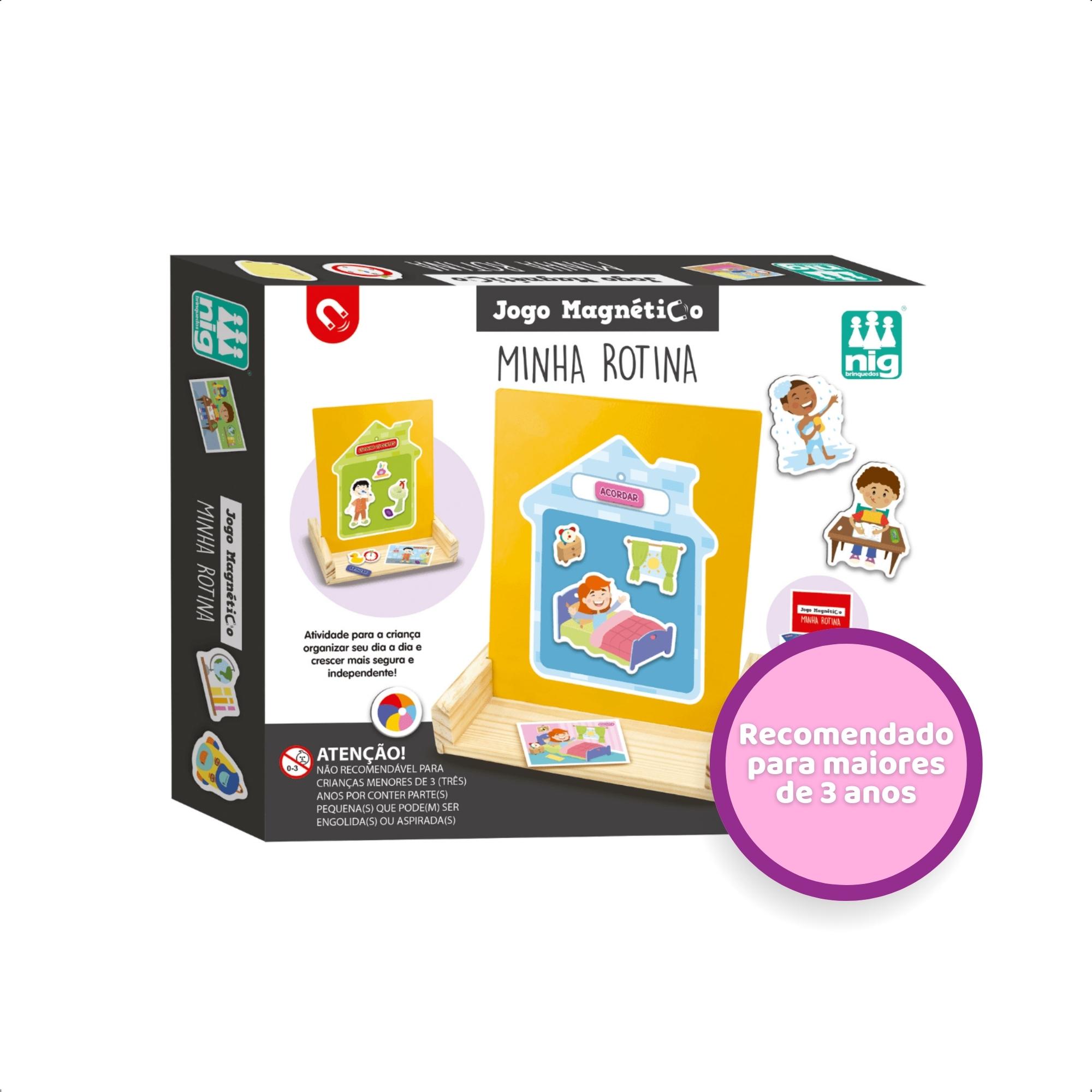 Jogo Infantil Educativo Minha Rotina Quadro Magnético Organização Autonomia Confiança Nig - 0466