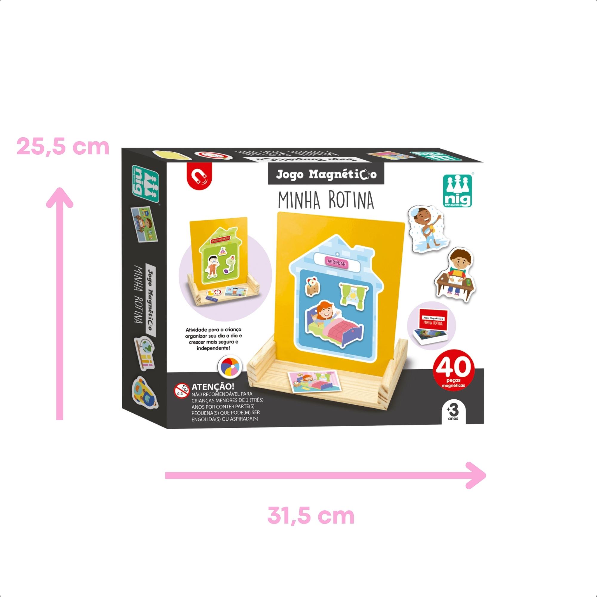 Jogo Infantil Educativo Minha Rotina Quadro Magnético Organização Autonomia Confiança Nig - 0466