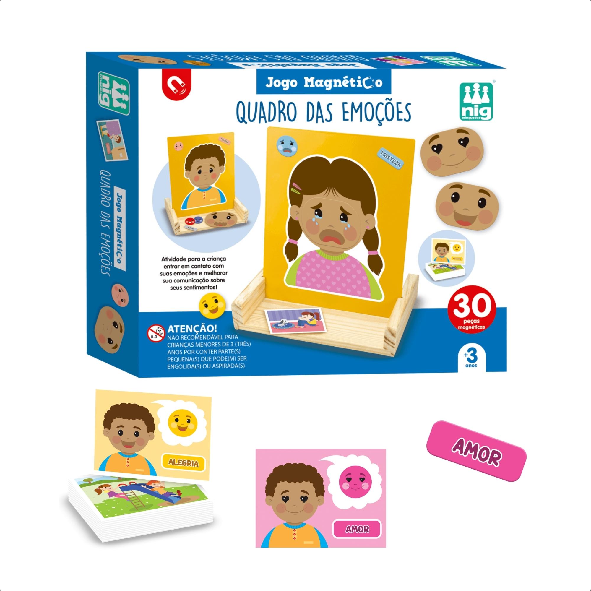 Jogo Infantil Quadro Emoções Magnético Atividades Sentimentos Brinquedo Nig - 0465