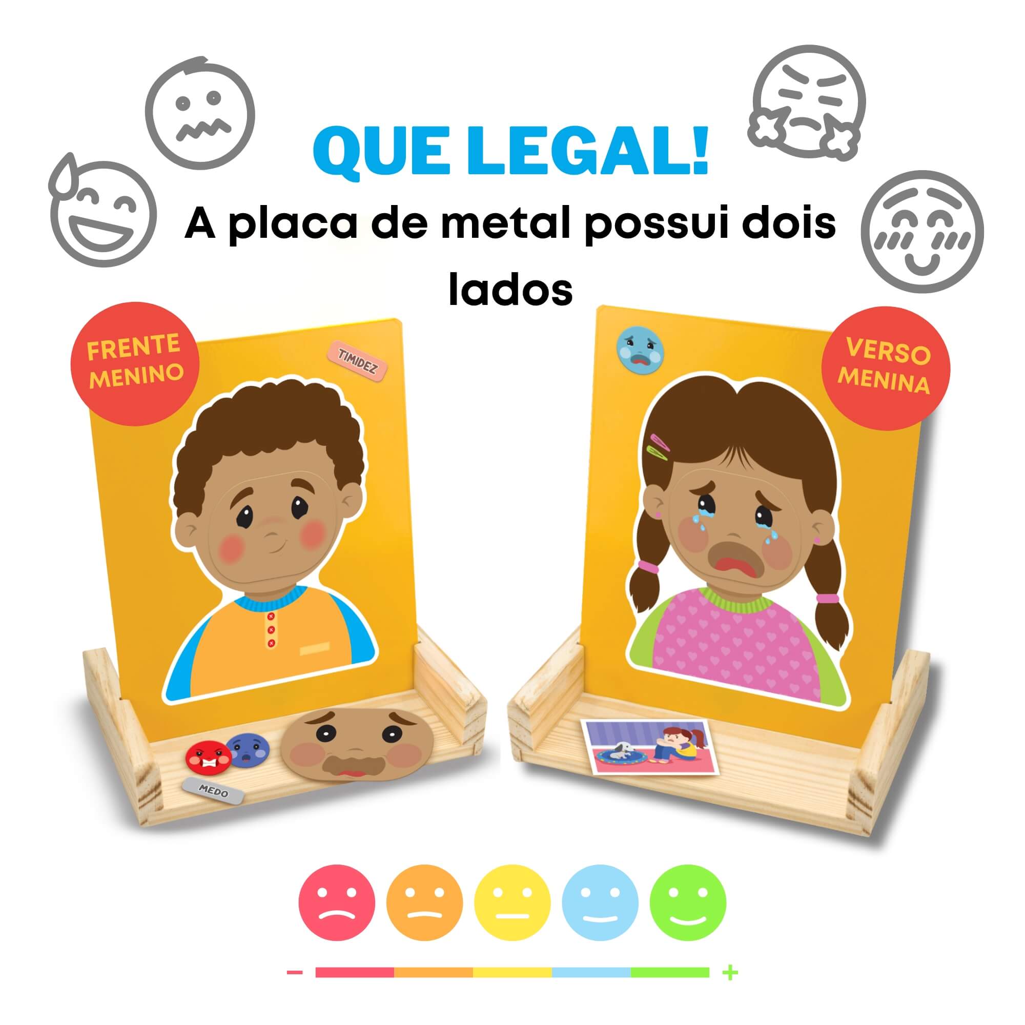 Jogo Infantil Quadro Emoções Magnético Atividades Sentimentos Brinquedo Nig - 0465