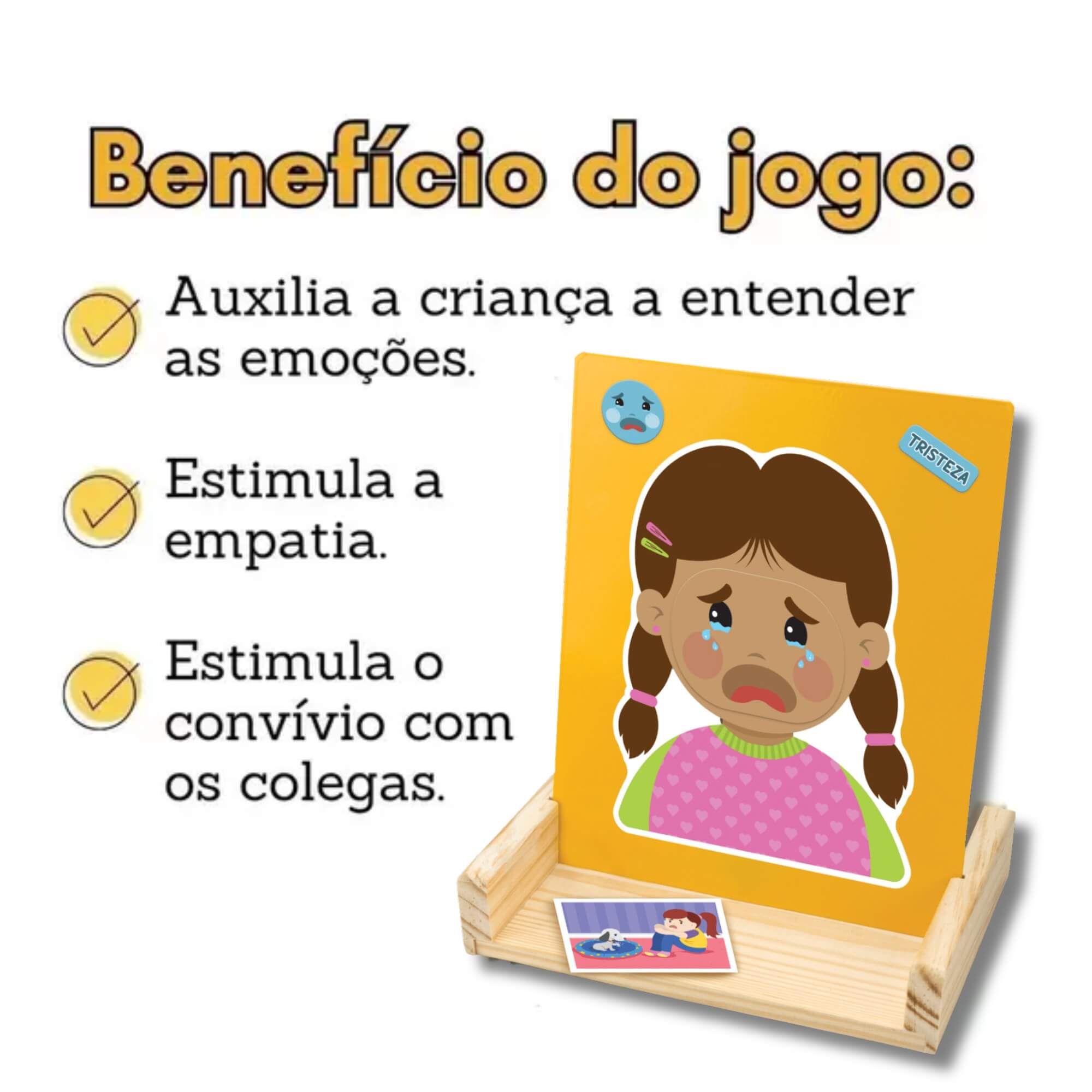 Jogo Infantil Quadro Emoções Magnético Atividades Sentimentos Brinquedo Nig - 0465