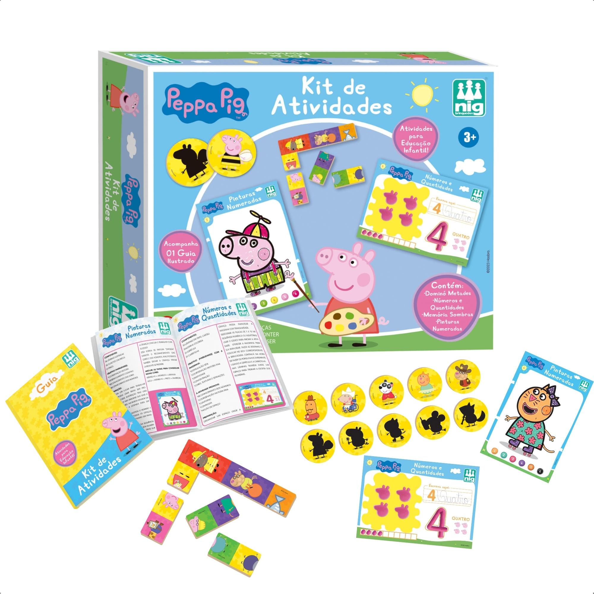 Kit de Atividades Educação Infantil Peppa Pig Jogo Memória Pintura Dominó Nig - 0527