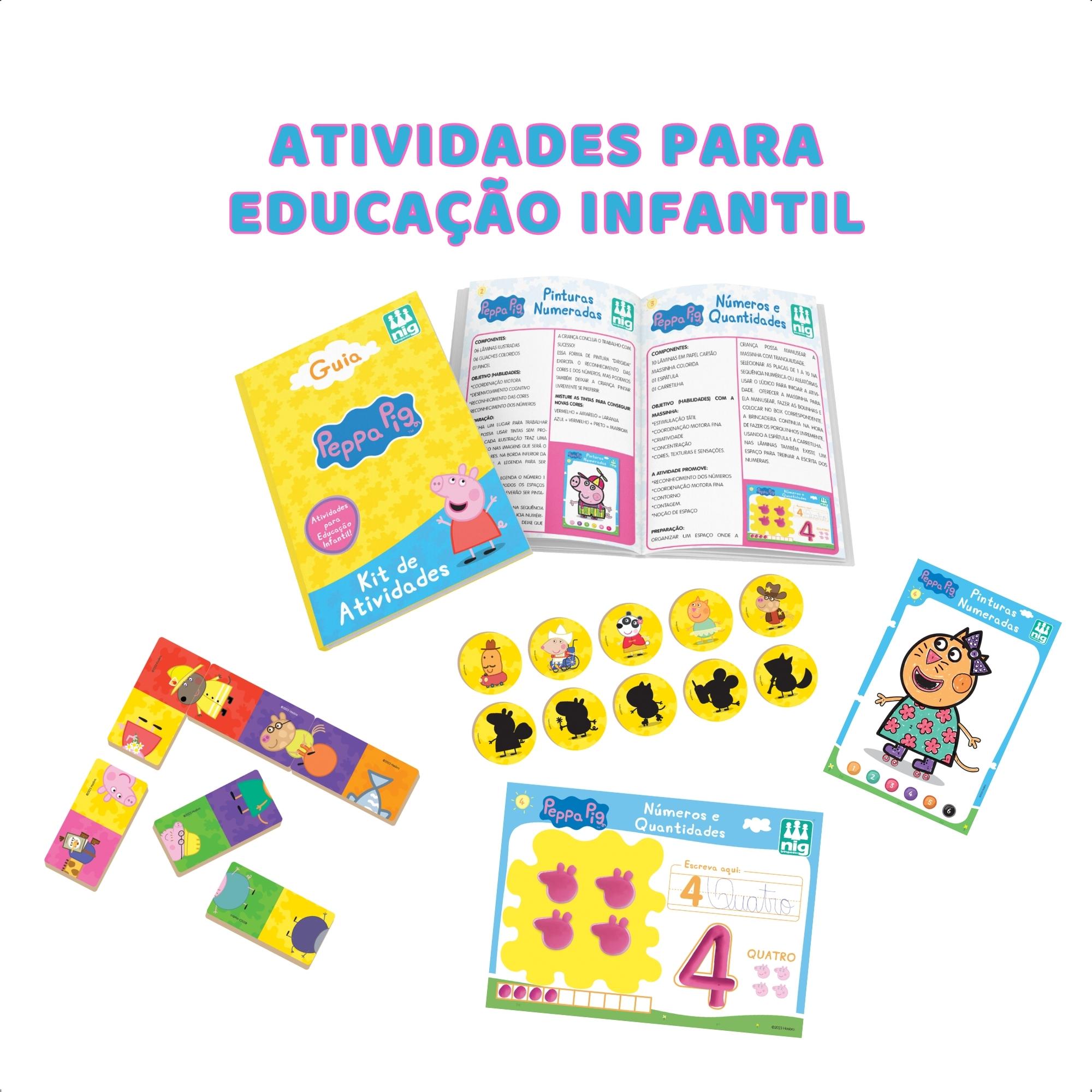 Kit de Atividades Educação Infantil Peppa Pig Jogo Memória Pintura Dominó Nig - 0527