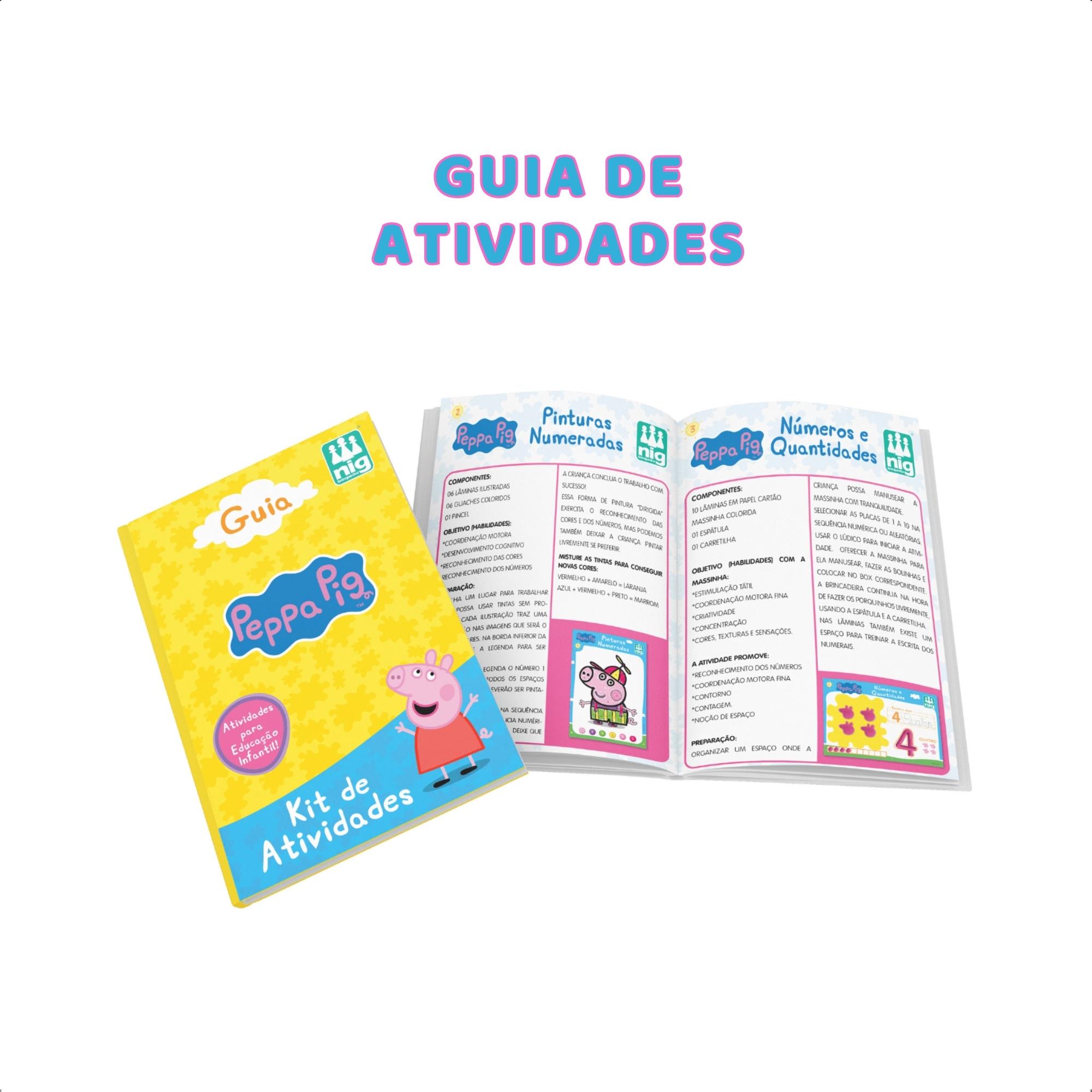 Kit de Atividades Educação Infantil Peppa Pig Jogo Memória Pintura Dominó Nig - 0527