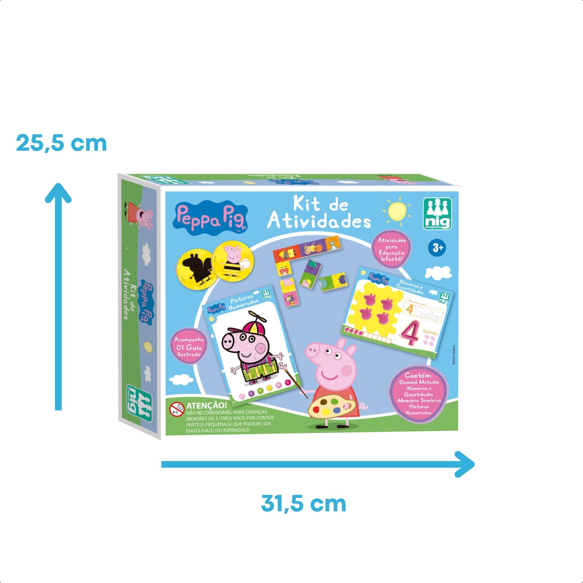Kit de Atividades Educação Infantil Peppa Pig Jogo Memória Pintura Dominó Nig - 0527