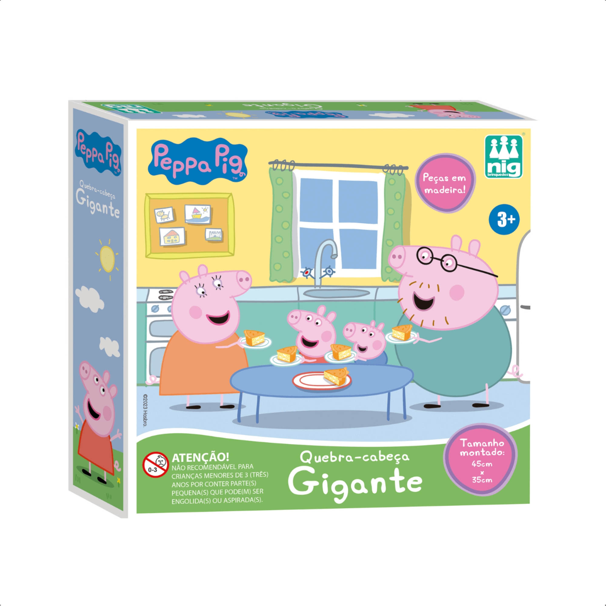 Brinquedo Educativo Quebra-Cabeça Gigante Peppa Pig 45x35 Madeira Jogo Infantil - Nig 0528