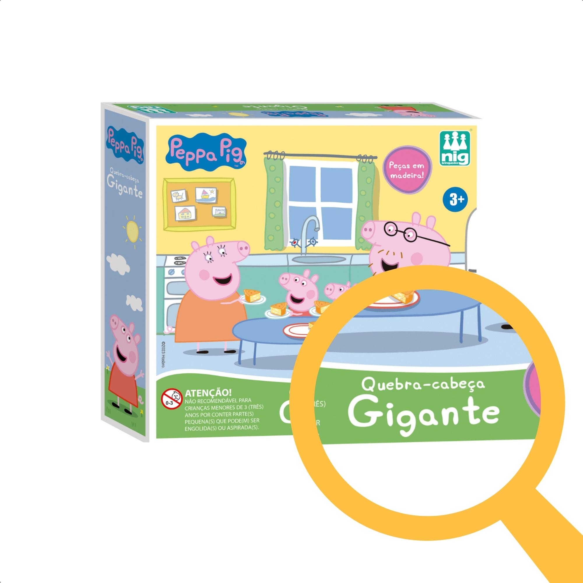Brinquedo Educativo Quebra-Cabeça Gigante Peppa Pig 45x35 Madeira Jogo Infantil - Nig 0528