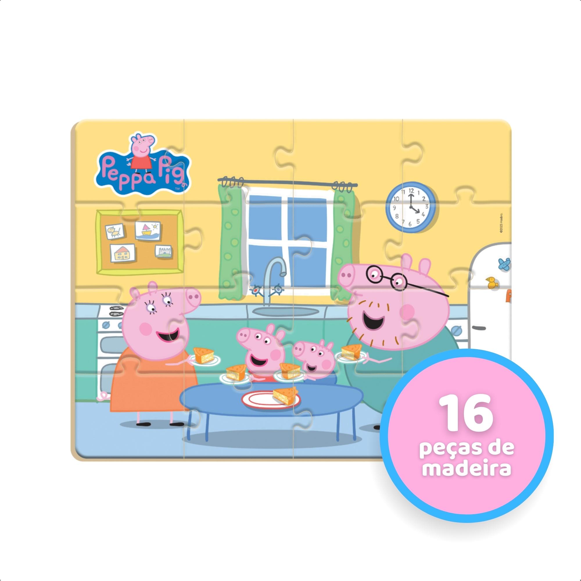 Brinquedo Educativo Quebra-Cabeça Gigante Peppa Pig 45x35 Madeira Jogo Infantil - Nig 0528