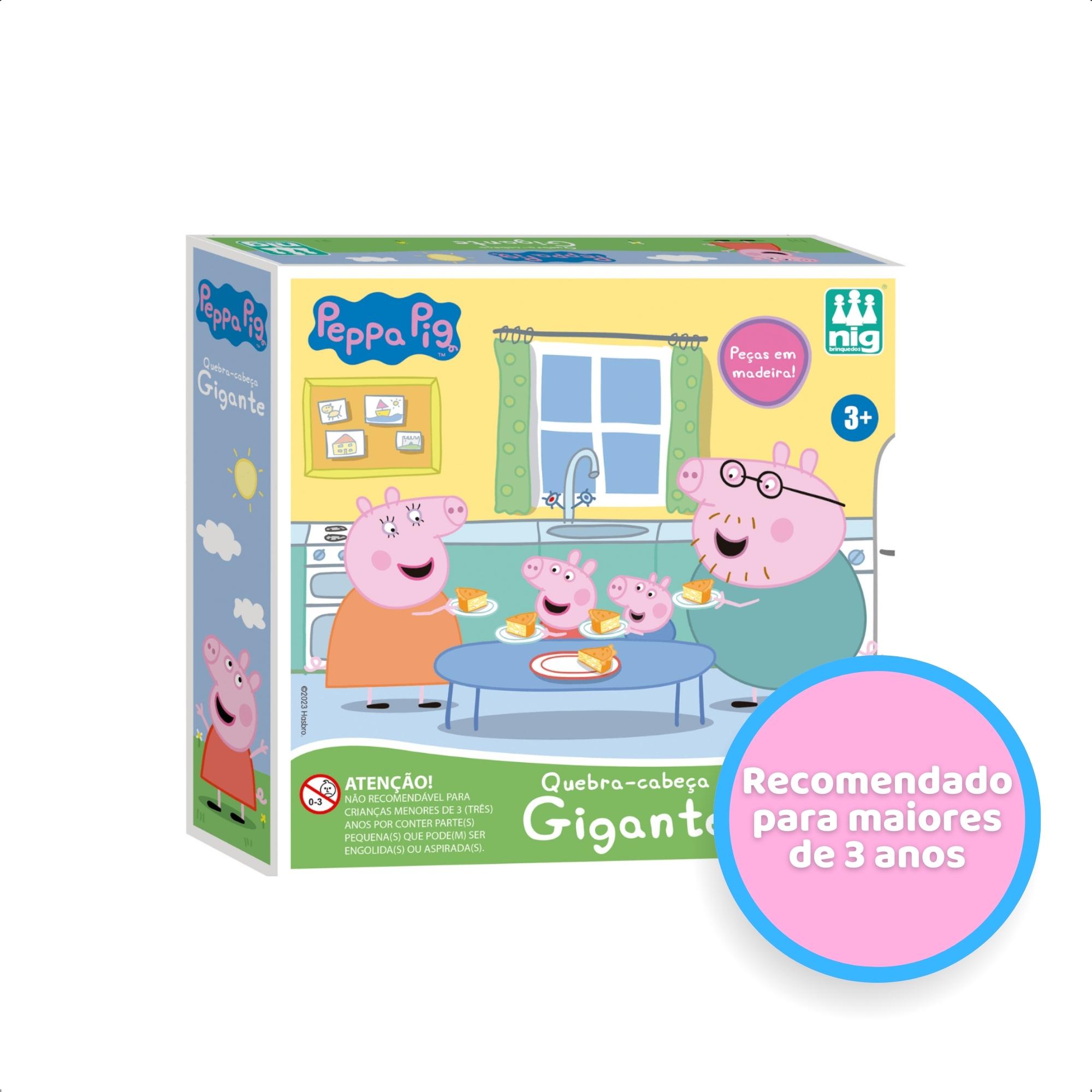 Brinquedo Educativo Quebra-Cabeça Gigante Peppa Pig 45x35 Madeira Jogo Infantil - Nig 0528