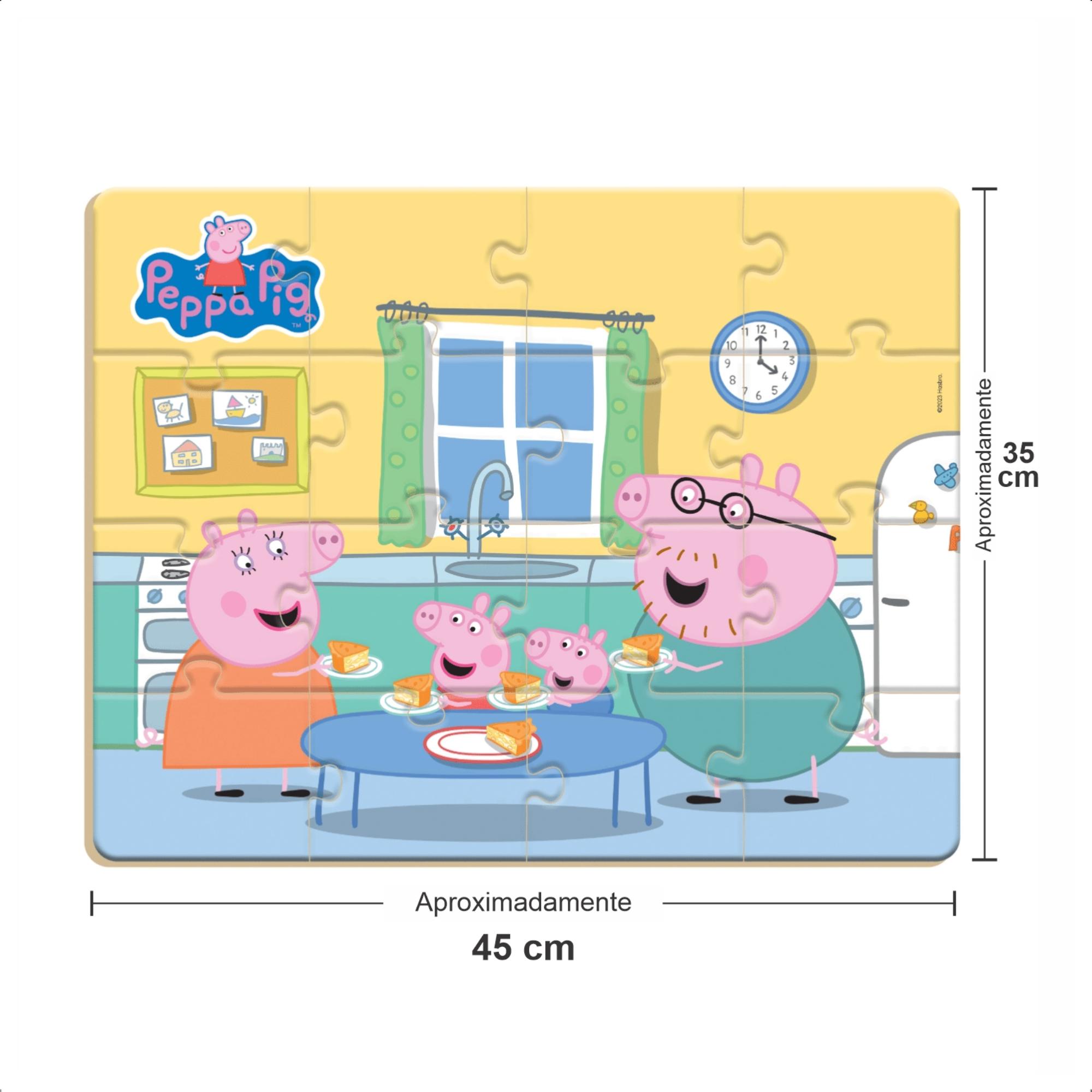 Brinquedo Educativo Quebra-Cabeça Gigante Peppa Pig 45x35 Madeira Jogo Infantil - Nig 0528