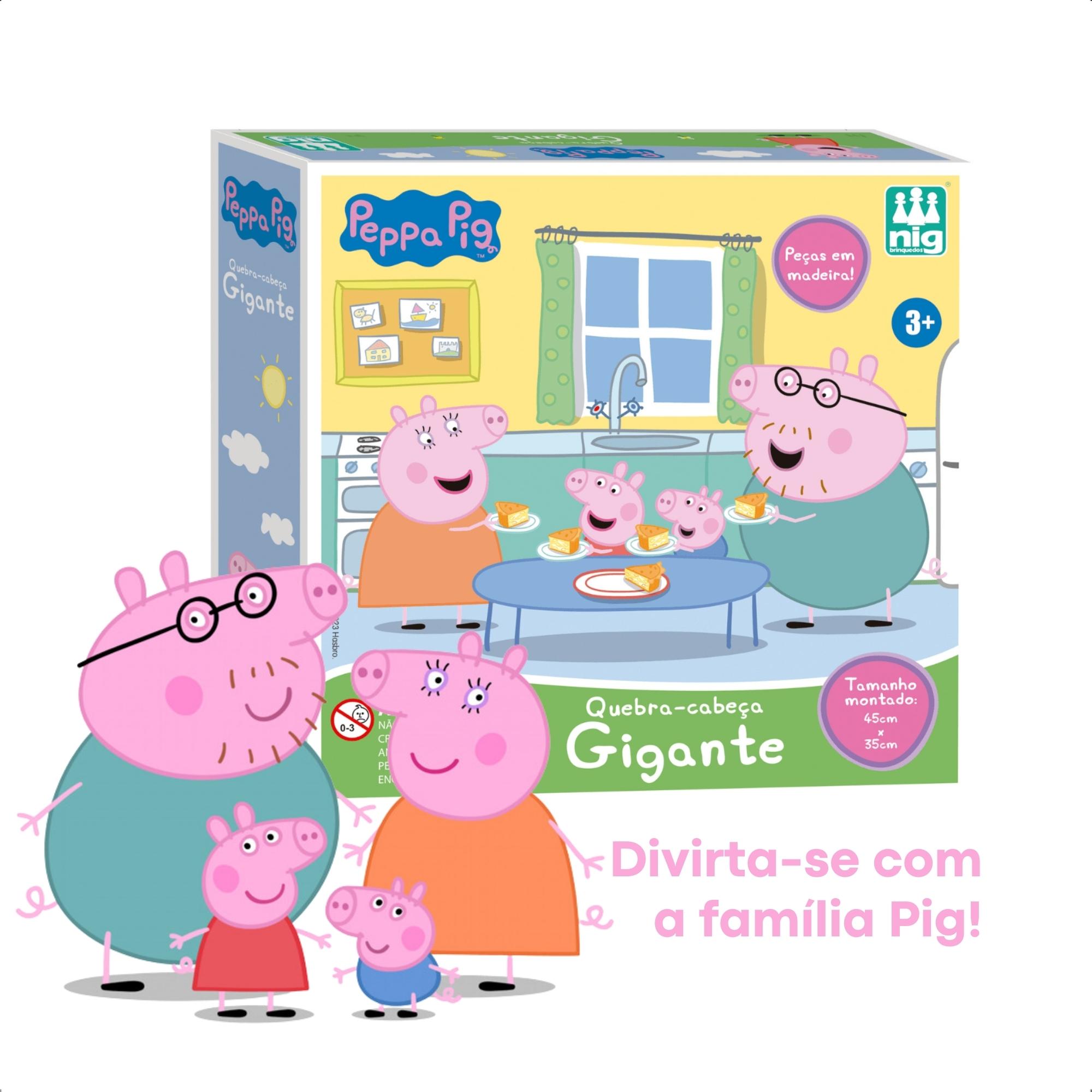 Brinquedo Educativo Quebra-Cabeça Gigante Peppa Pig 45x35 Madeira Jogo Infantil - Nig 0528