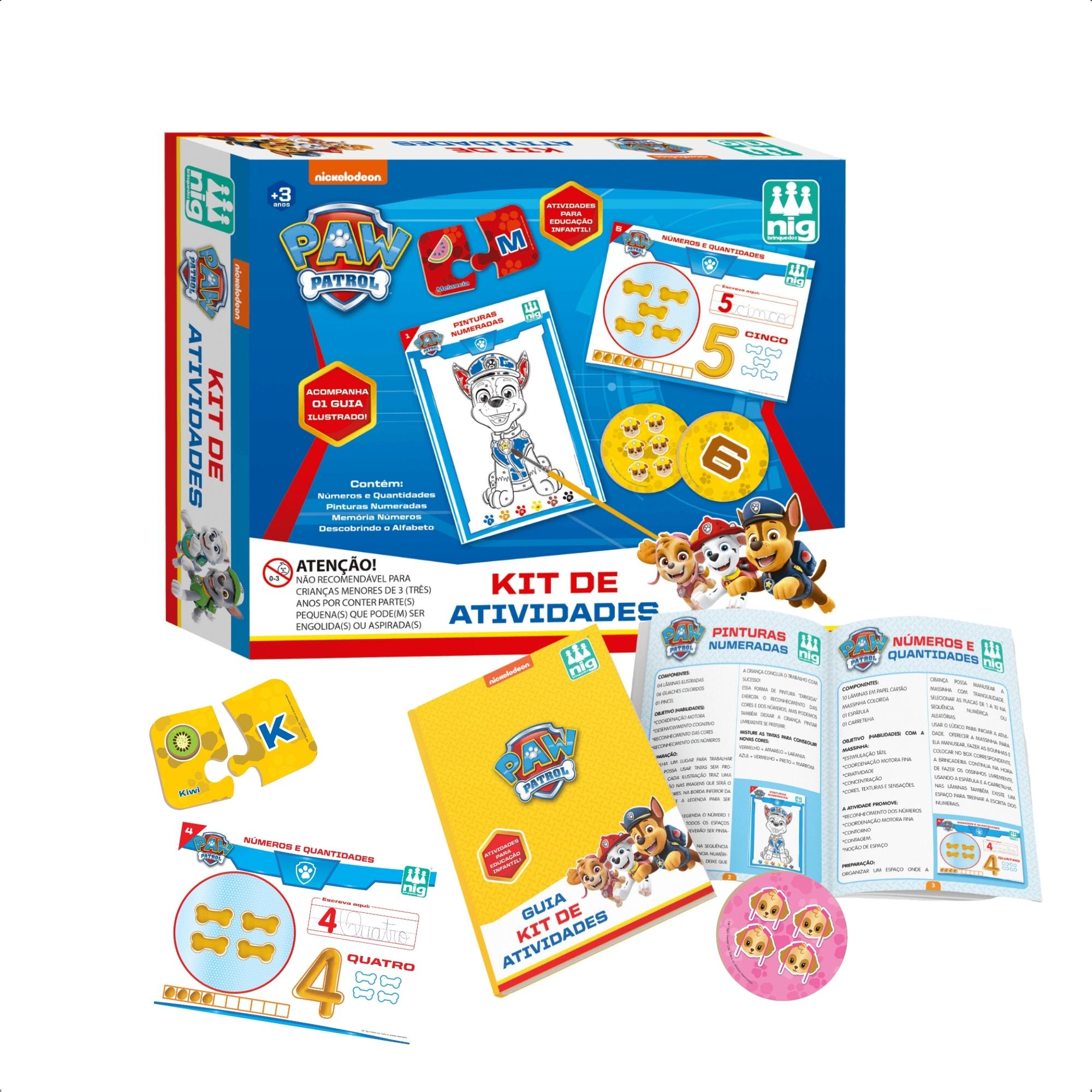 Kit de Atividades Educação Infantil Alfabetização Pintura Jogo Memória Patrulha Canina Nig 0688