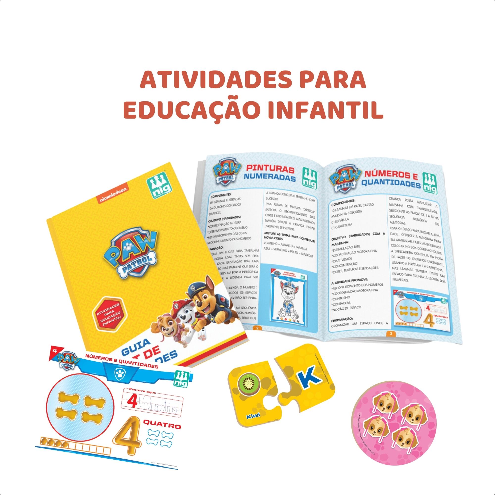 Kit de Atividades Educação Infantil Alfabetização Pintura Jogo Memória Patrulha Canina Nig 0688