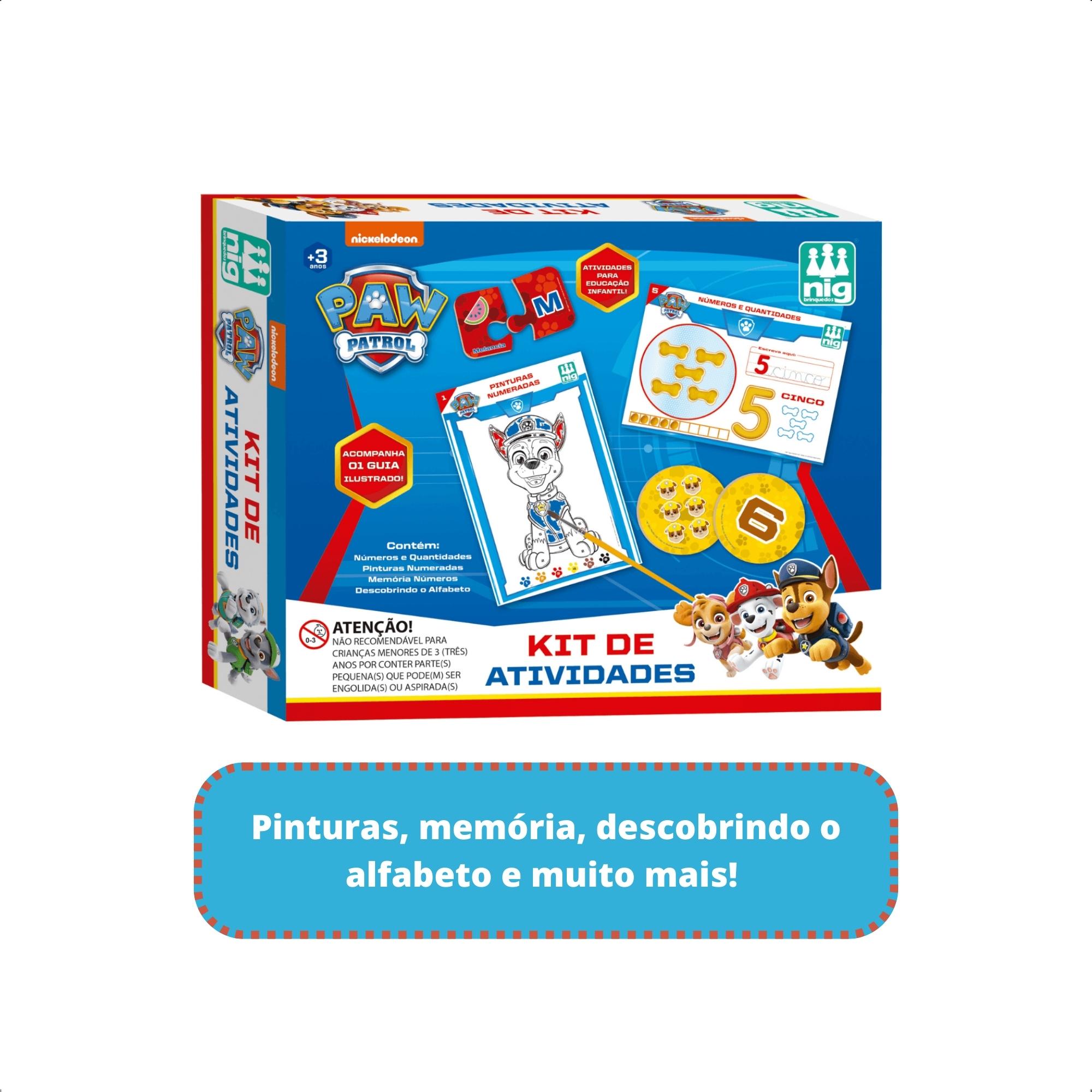 Kit de Atividades Educação Infantil Alfabetização Pintura Jogo Memória Patrulha Canina Nig 0688