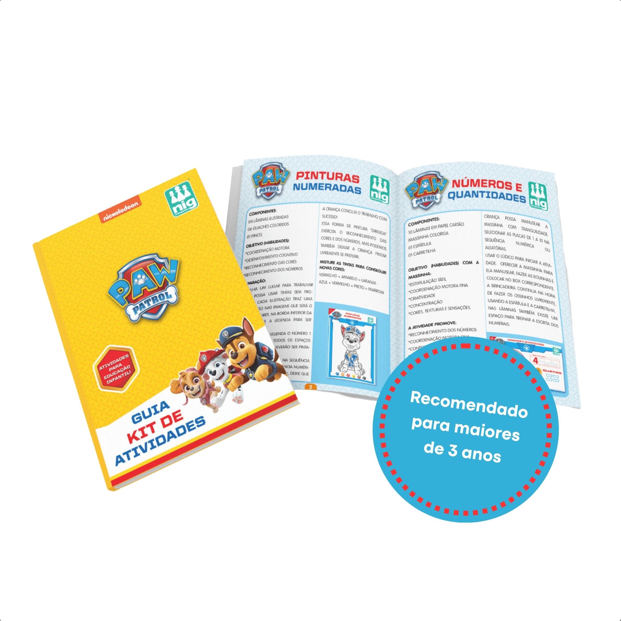Kit de Atividades Educação Infantil Alfabetização Pintura Jogo Memória Patrulha Canina Nig 0688