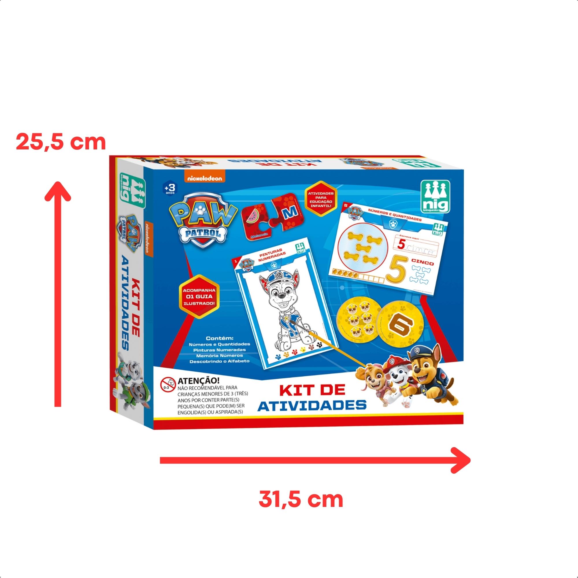 Kit de Atividades Educação Infantil Alfabetização Pintura Jogo Memória Patrulha Canina Nig 0688