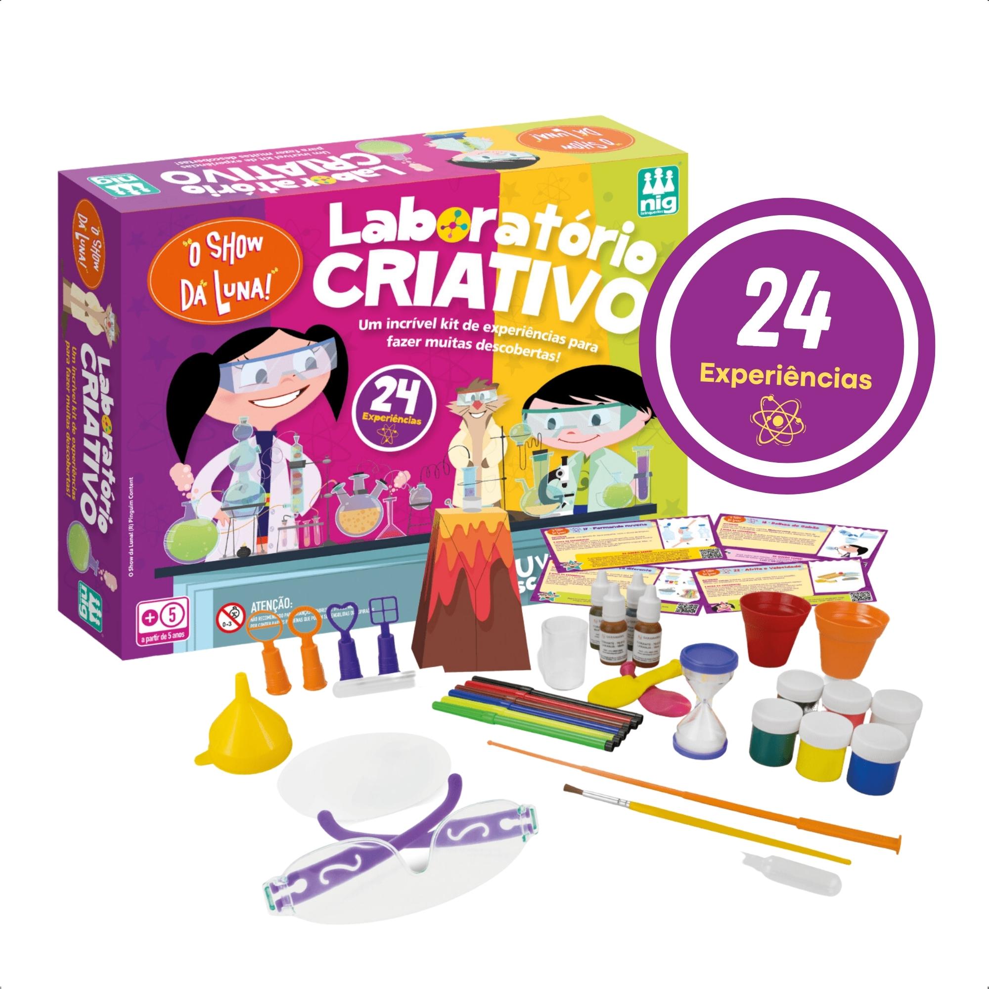 Laboratório Show da Luna Criativo Infantil Kit c/ 24 Experimentos Nig - 0738