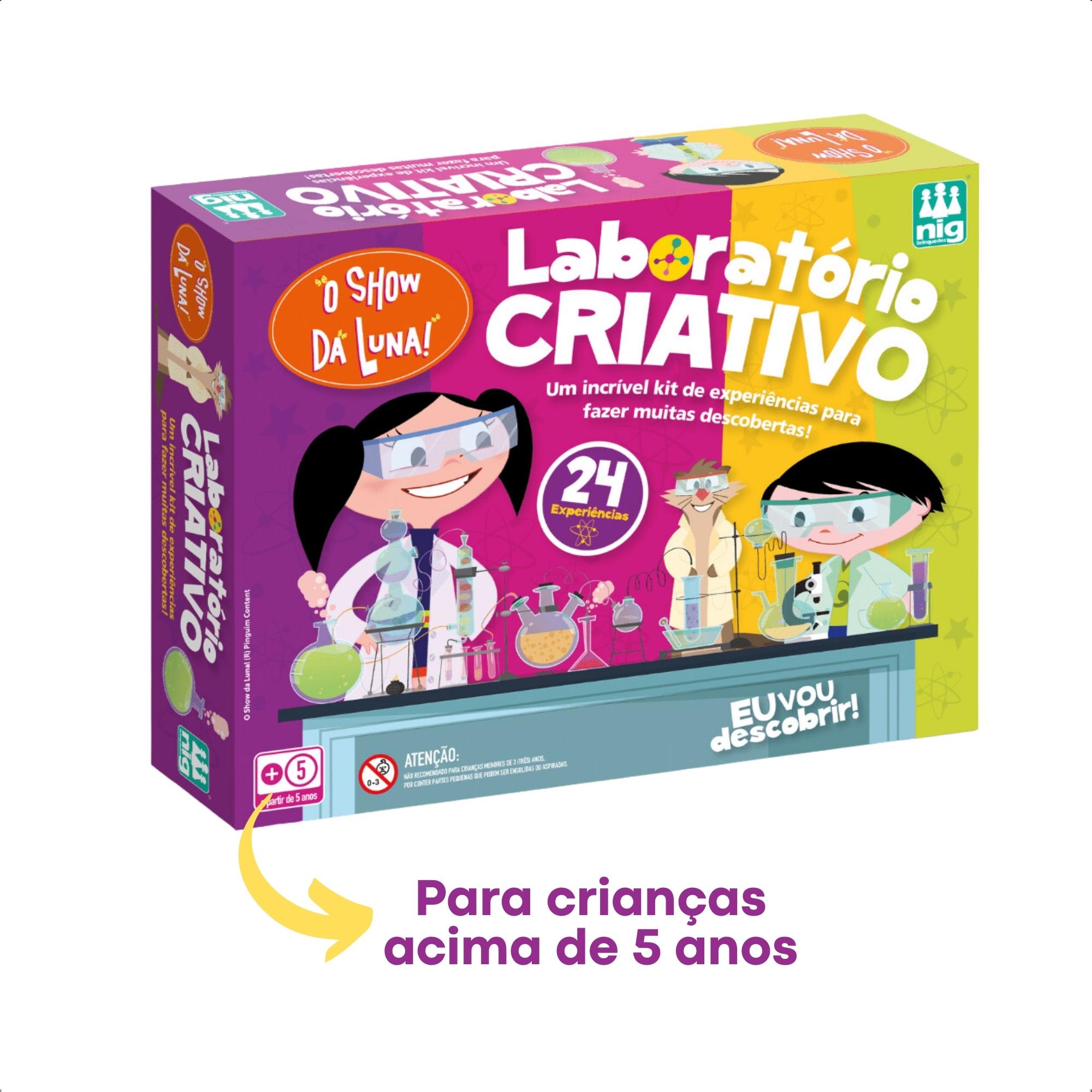 Laboratório Show da Luna Criativo Infantil Kit c/ 24 Experimentos Nig - 0738