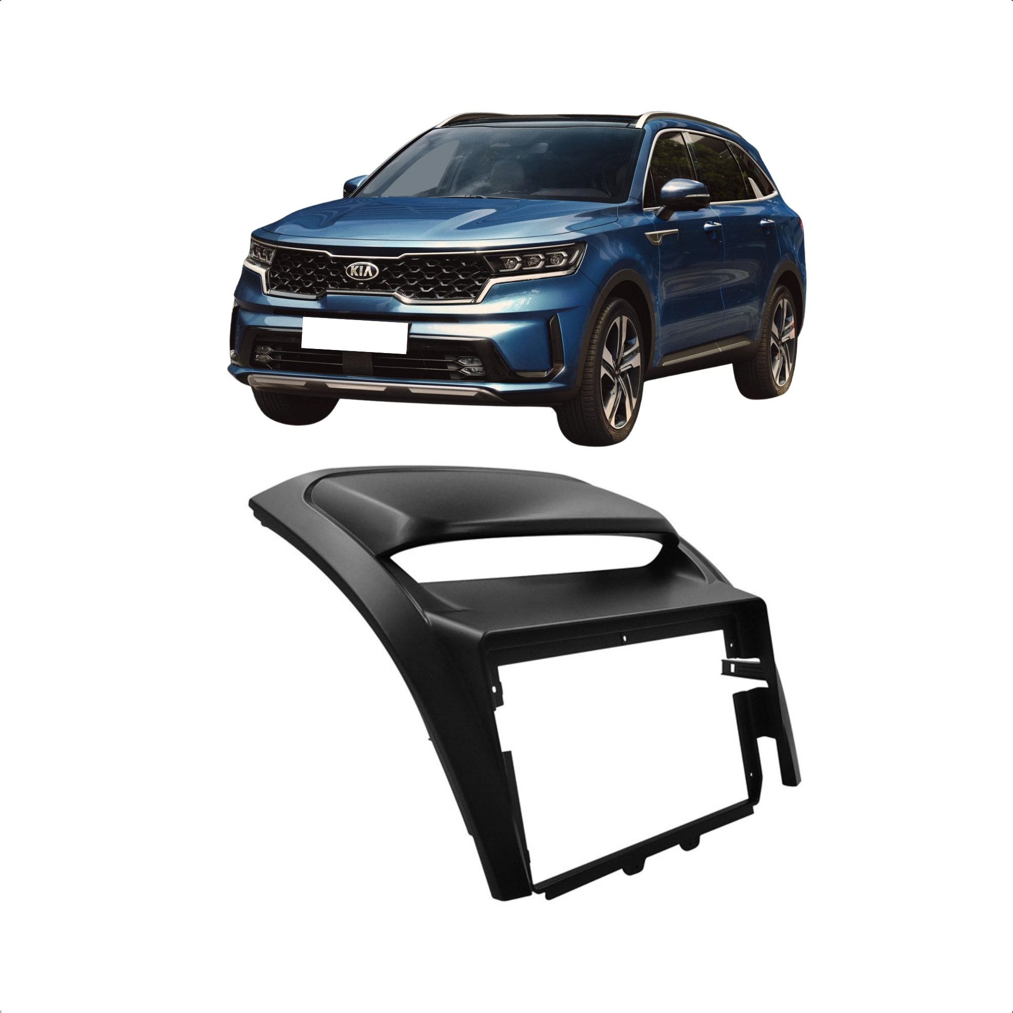 Moldura 9 Polegadas Sorento 2013 e 2014 Cor Preto padrão Chinês Expex - EPX9KI009