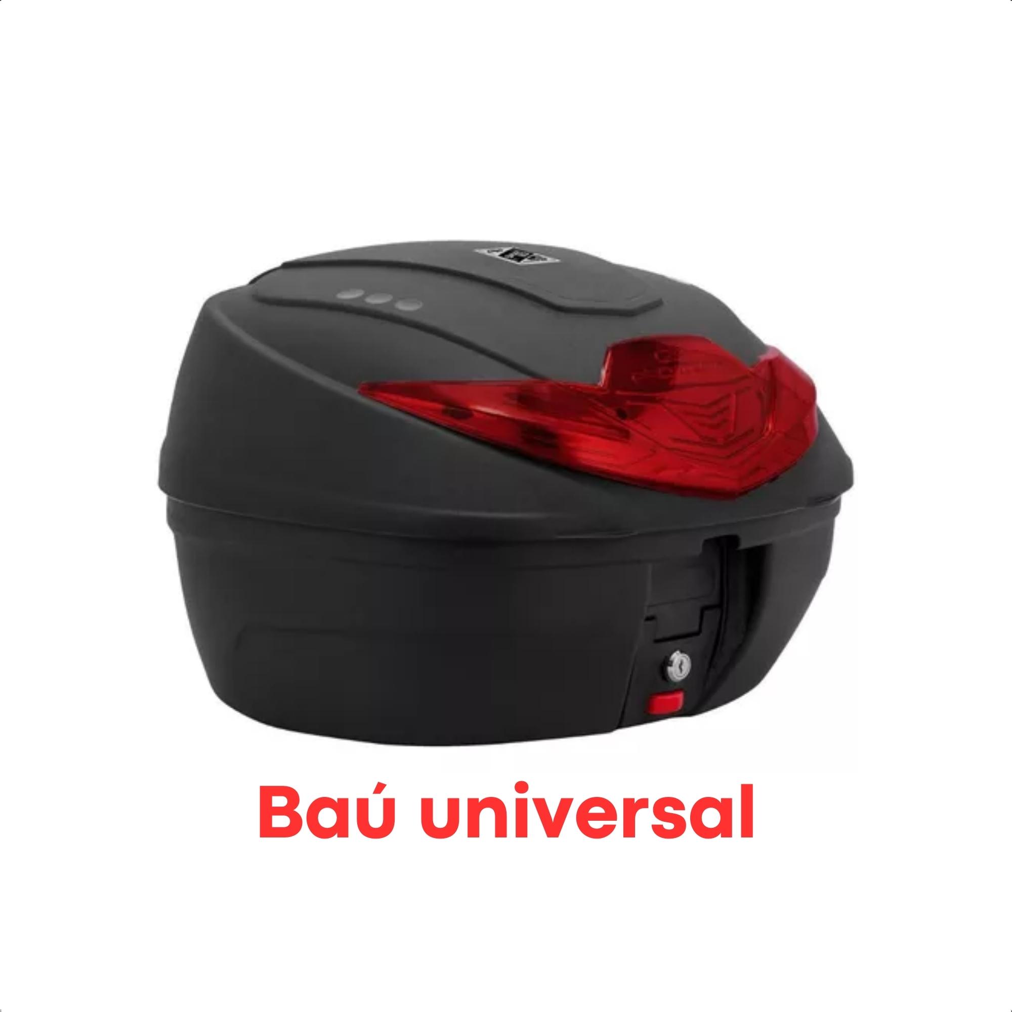 Baú Bauleto Moto Traseiro 35 Litros Smart Box 4 Universal Preto Lente Vermelha Pro Tork - BP-12